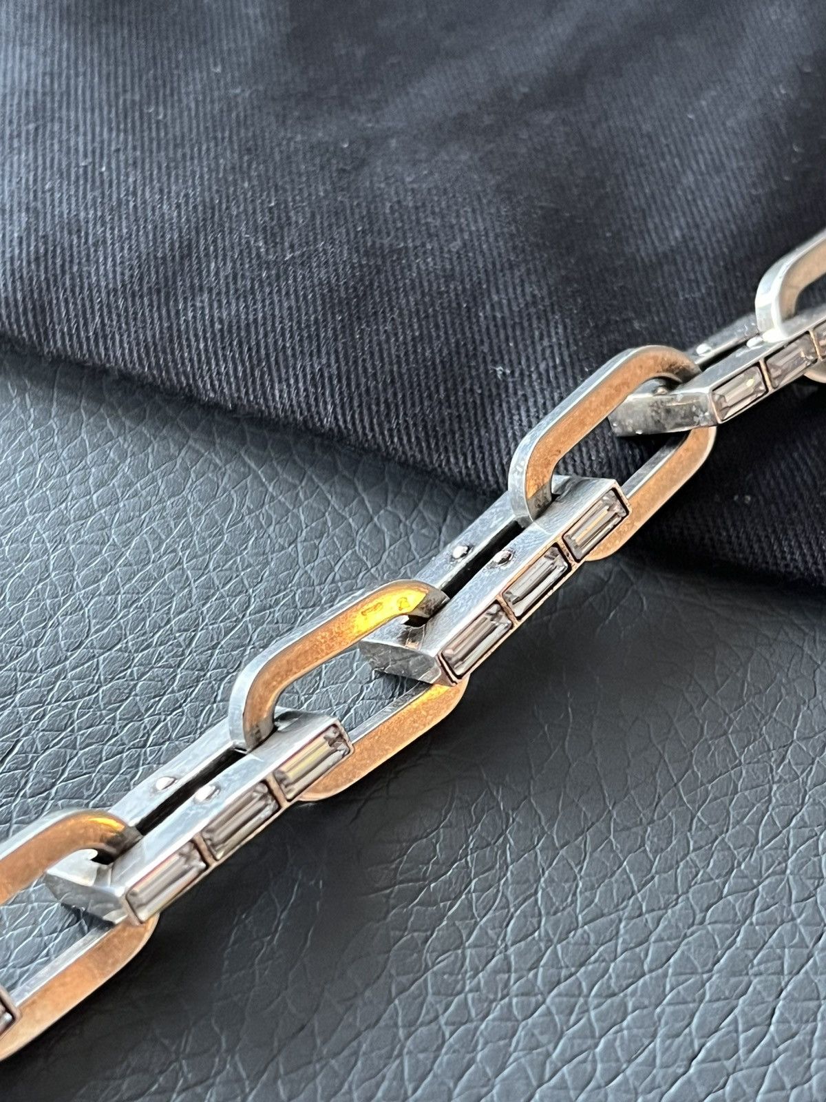Saint Laurent Paris Saint Laurent Runway Brass Metal Distressed Punk Bracelet Size ONE SIZE - 11 Thumbnail