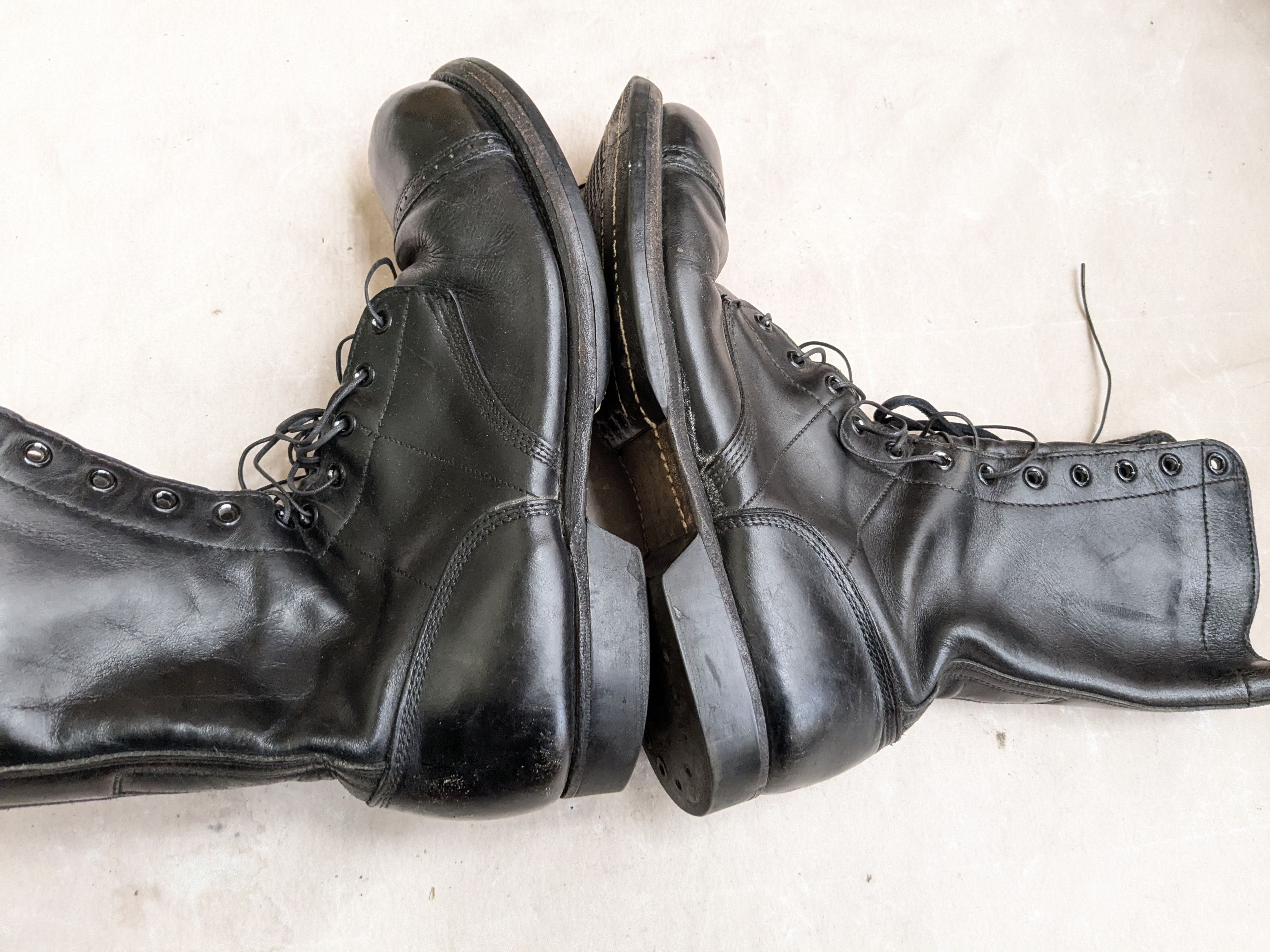 Genuine Leather Corcoran Combat Boots Black 10 D Leather USA Vintage Size US 10 / EU 43 - 6 Thumbnail