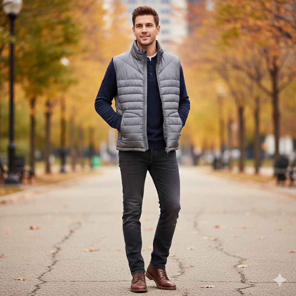 Nautica Nautica Men's M Vest Jacket Feather Down Puffer Full Zip Size US M / EU 48-50 / 2 - 5 Thumbnail