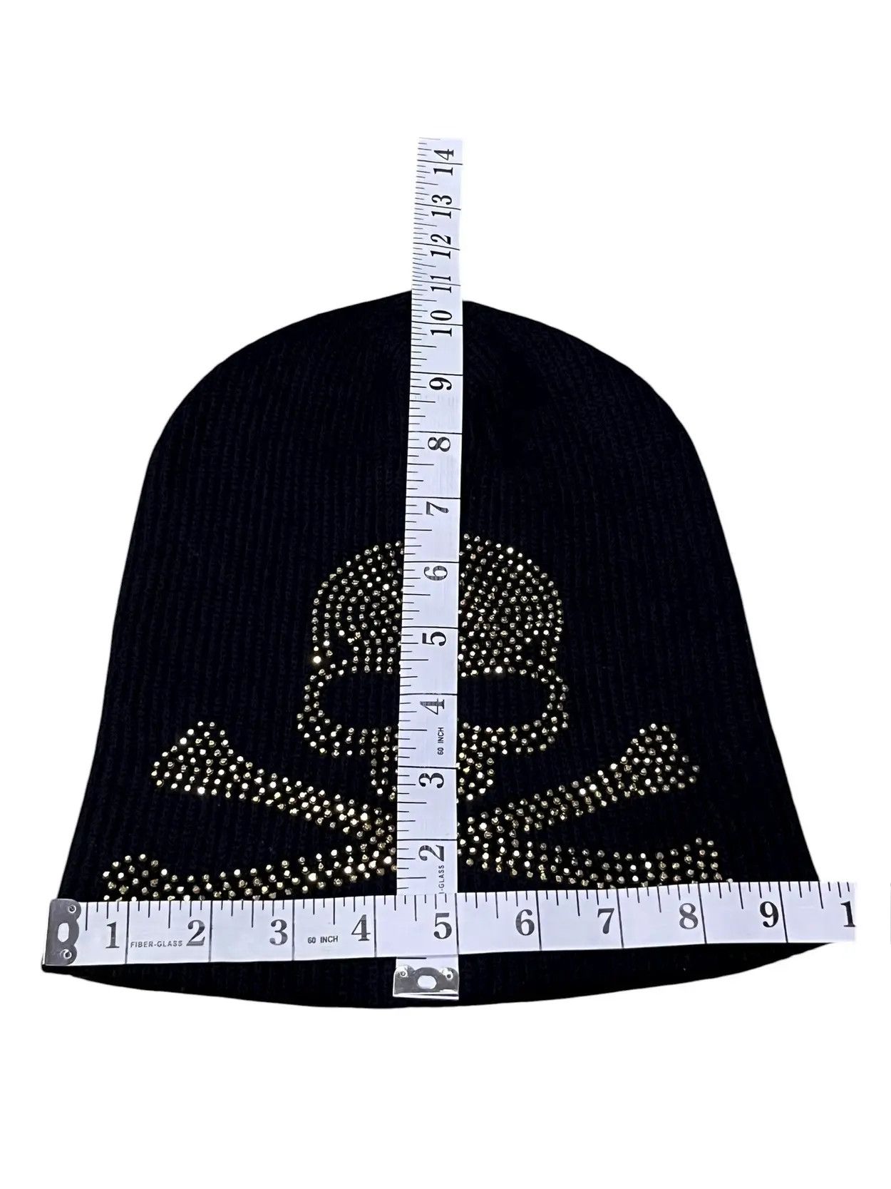 Japanese Brand 💀✨Vintage Punk Rhinestone Skull Beanie Chrome Hearts Vibe Size ONE SIZE - 8 Thumbnail