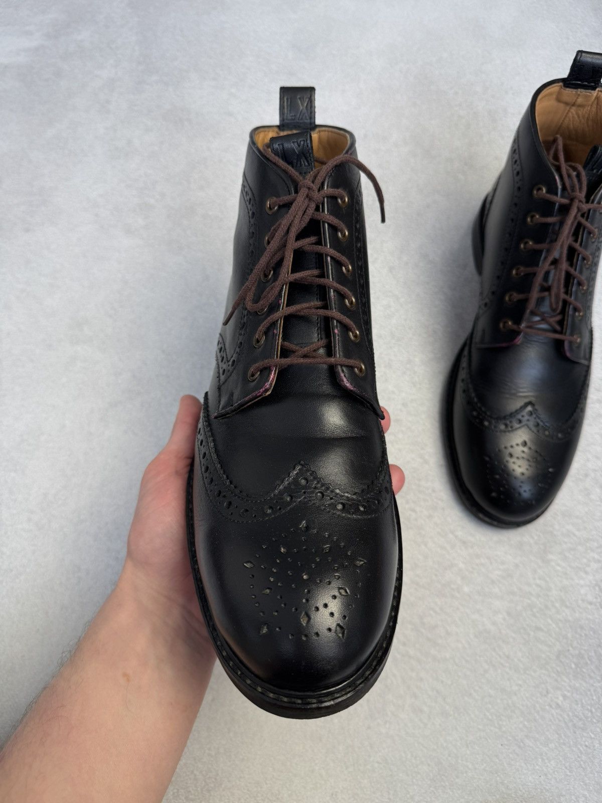 Other LANX Ankle Derby Brogue Boots Black Leather US8 Like New Size US 8 / EU 41 - 6 Thumbnail
