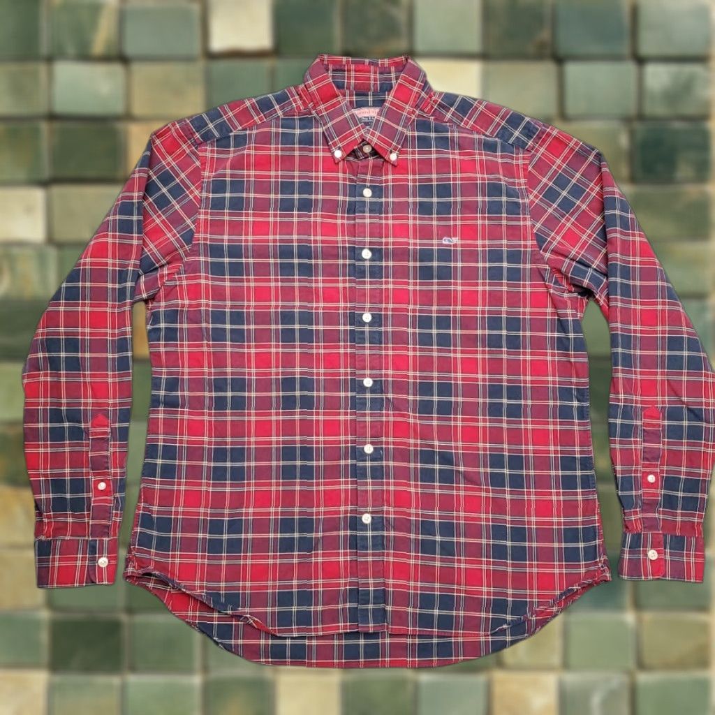 Vineyard Vines Vineyard Vines Shirt Men L Blue Red Plaid Collegiate 100% Cotton Shep Ian Casual Size US L / EU 52-54 / 3 - 1 Thumbnail