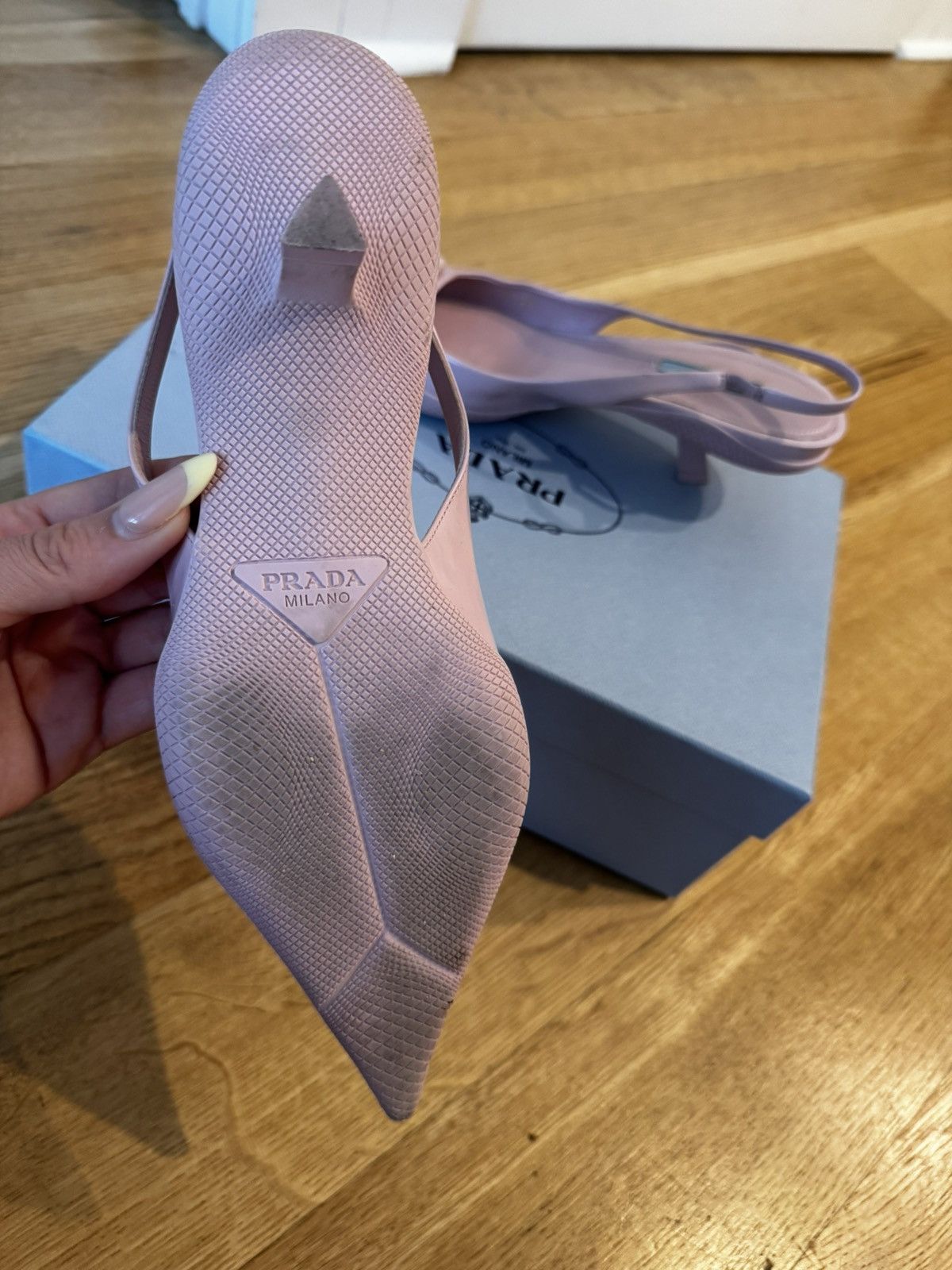 Prada Pink Prada kitten heel sling back mules Size US 9 / IT 39 - 3 Thumbnail