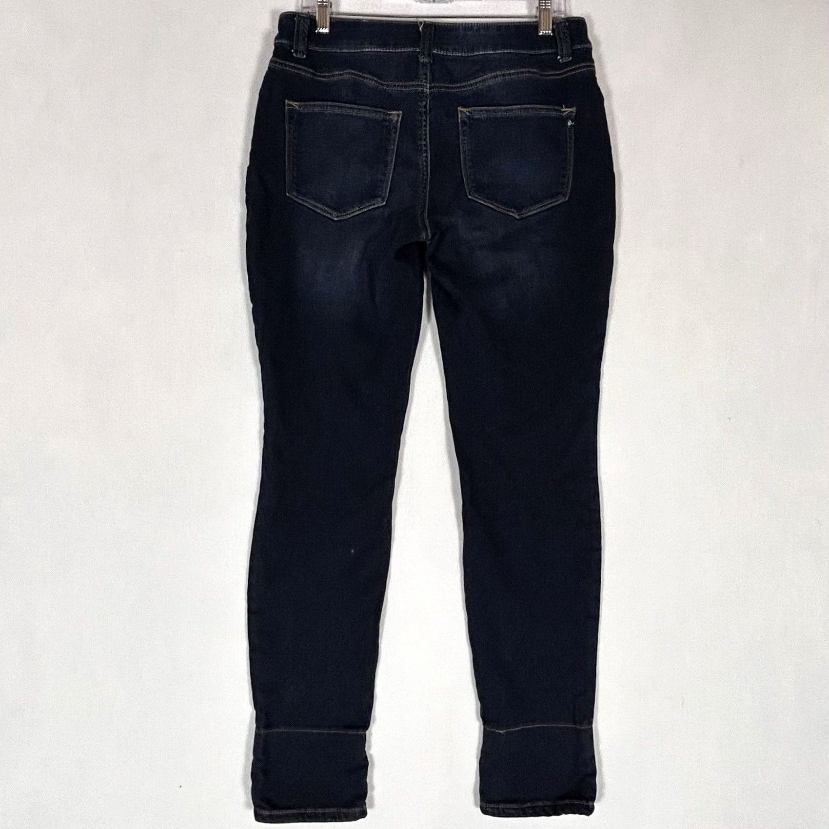 Vintage Maurices M Jeans Womens M-Reg Mid Rise Plaid Cuffs Skinny Jeans Blue Denim Size 32" / US 10 / IT 46 - 7 Thumbnail