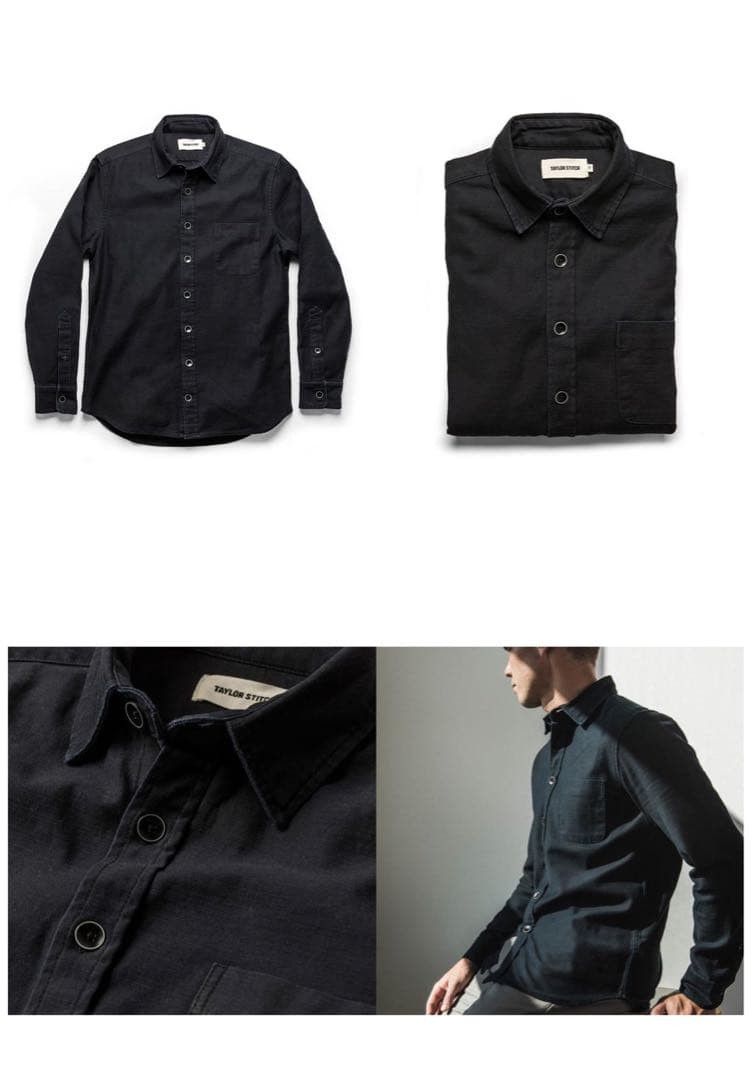 Taylor Stitch The Mechanic Shirt in Black Slub Sateen Size US S / EU 44-46 / 1 - 8 Thumbnail