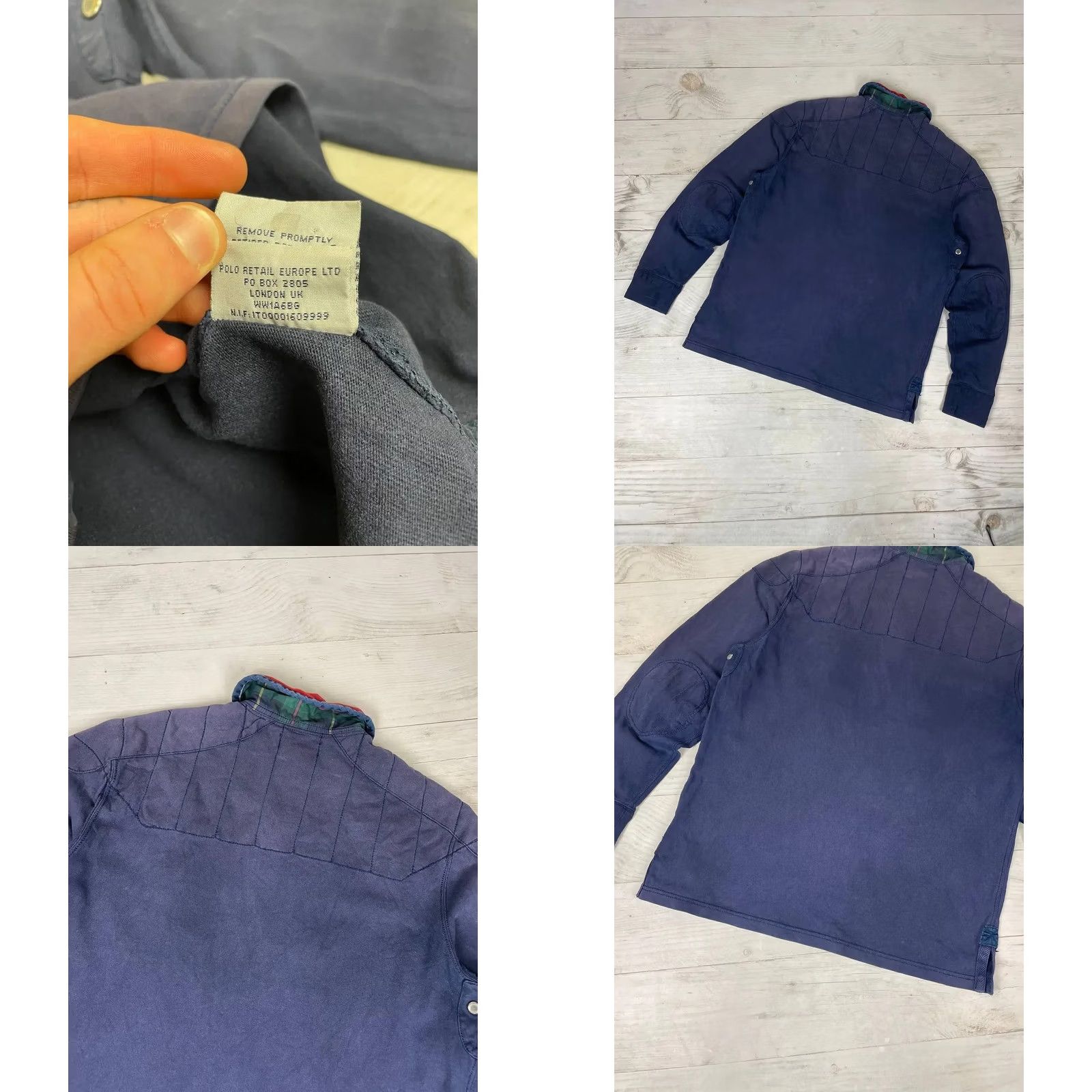 Polo Ralph Lauren VINTAGE Polo Ralph Lauren Polo Big Pony Rugby Shirt L Men Blue Regular Knit Cotton Long Sleeve with Logo Size US L / EU 52-54 / 3 - 10 Thumbnail