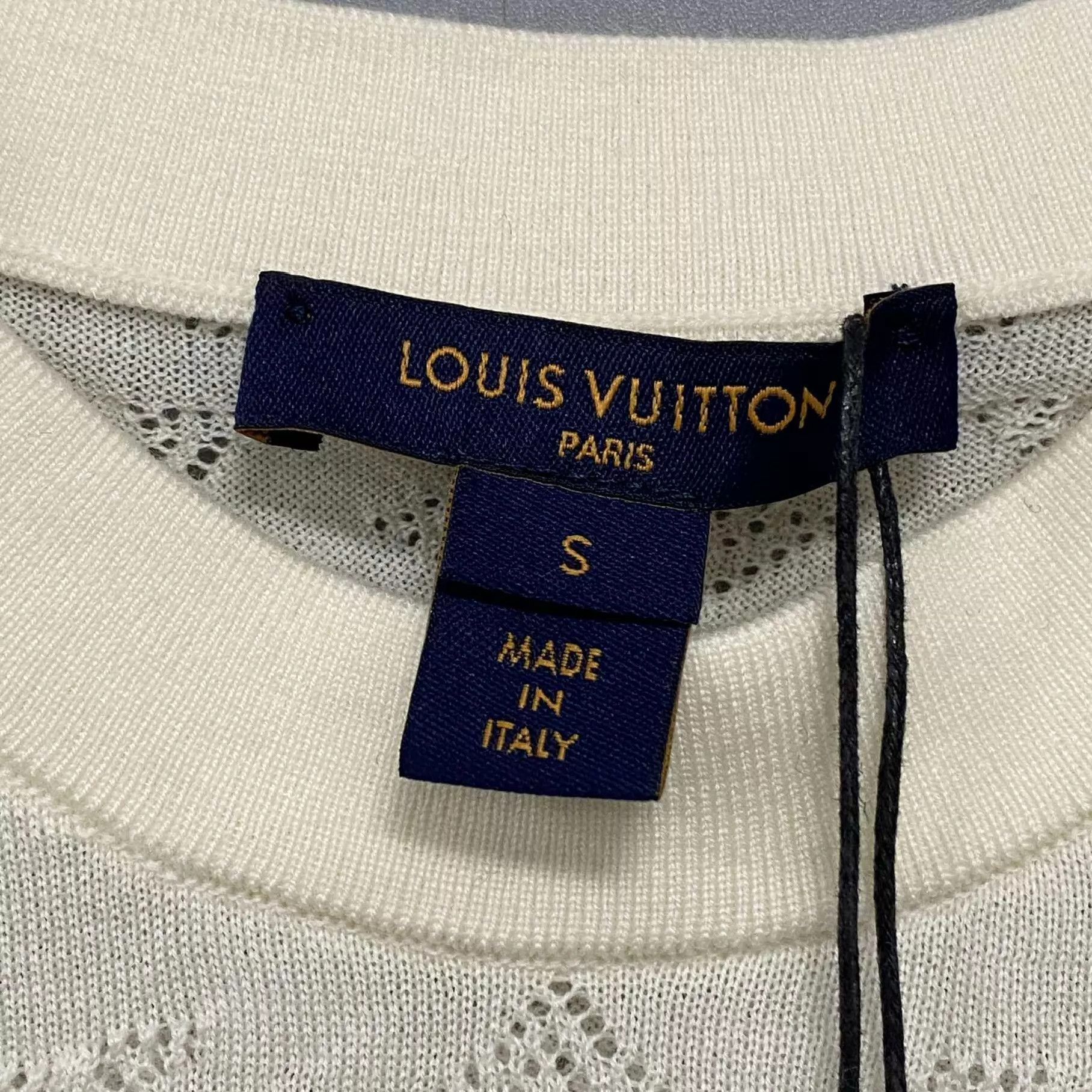 Louis Vuitton LV 26 Allover Hollow Knit Short Sleeve Top Size S / US 4 / IT 40 - 4 Thumbnail