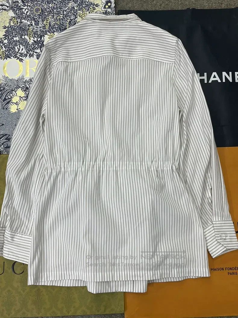 Fendi Fendi 25 Model White Striped Shirt Windbreaker Size XXS / US 00 / IT 34 - 3 Thumbnail