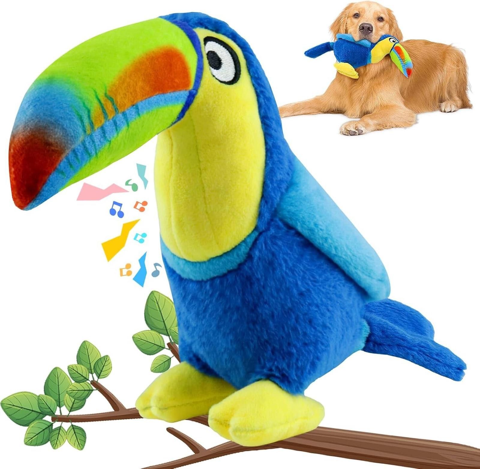 Designer Plush Squeaky Dog Toy, Stuffed Animal PARROT Dog toy Size ONE SIZE - 1 Thumbnail