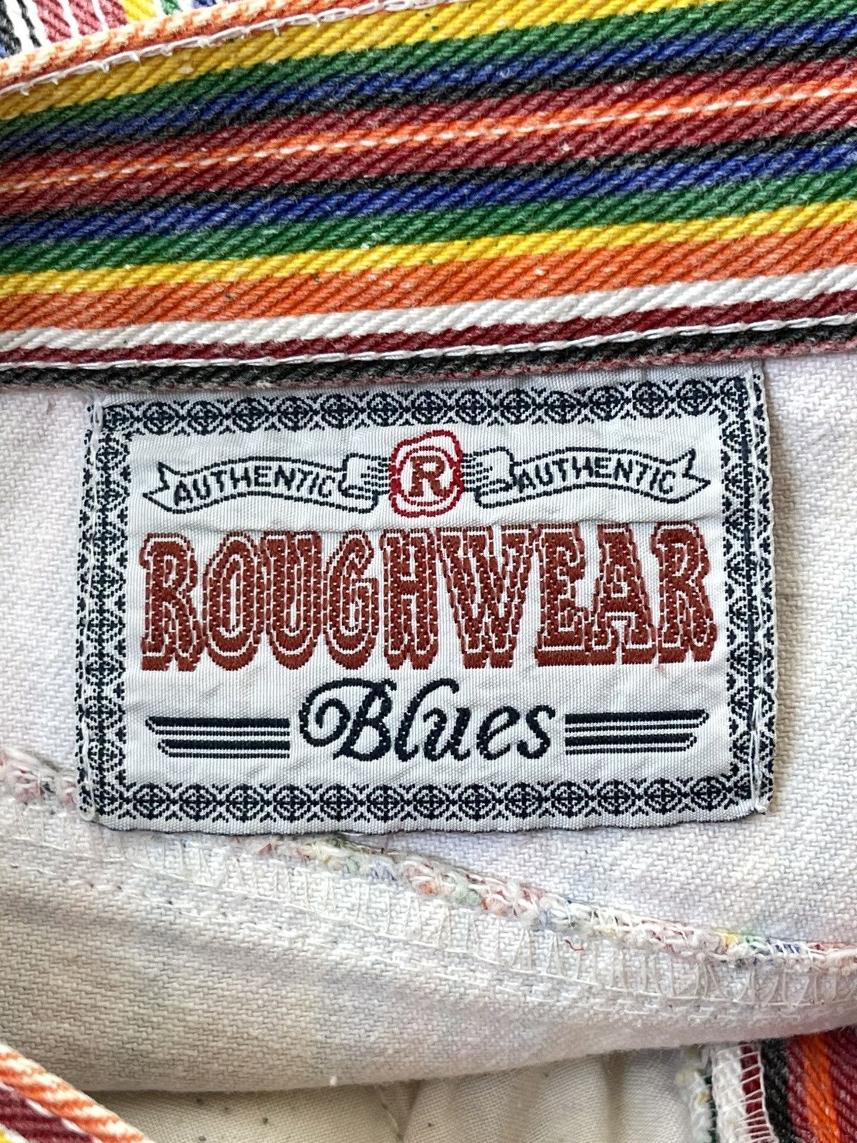 Vintage Rough Wear Blues High Rise Striped Denim Shorts 90s Y2K Size 27" / US 4 / IT 40 - 13 Thumbnail