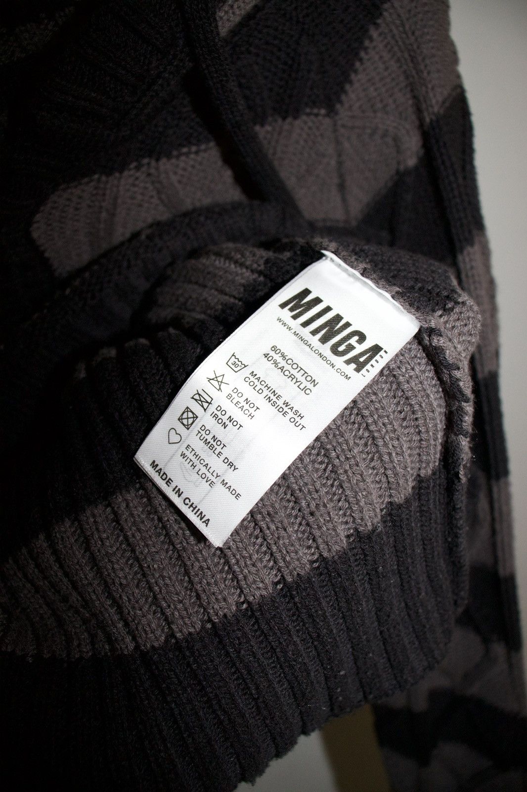 Japanese Brand MINGA LONDON NOIR STRIPED KNITTED HOODIE Size US M / EU 48-50 / 2 - 7 Thumbnail