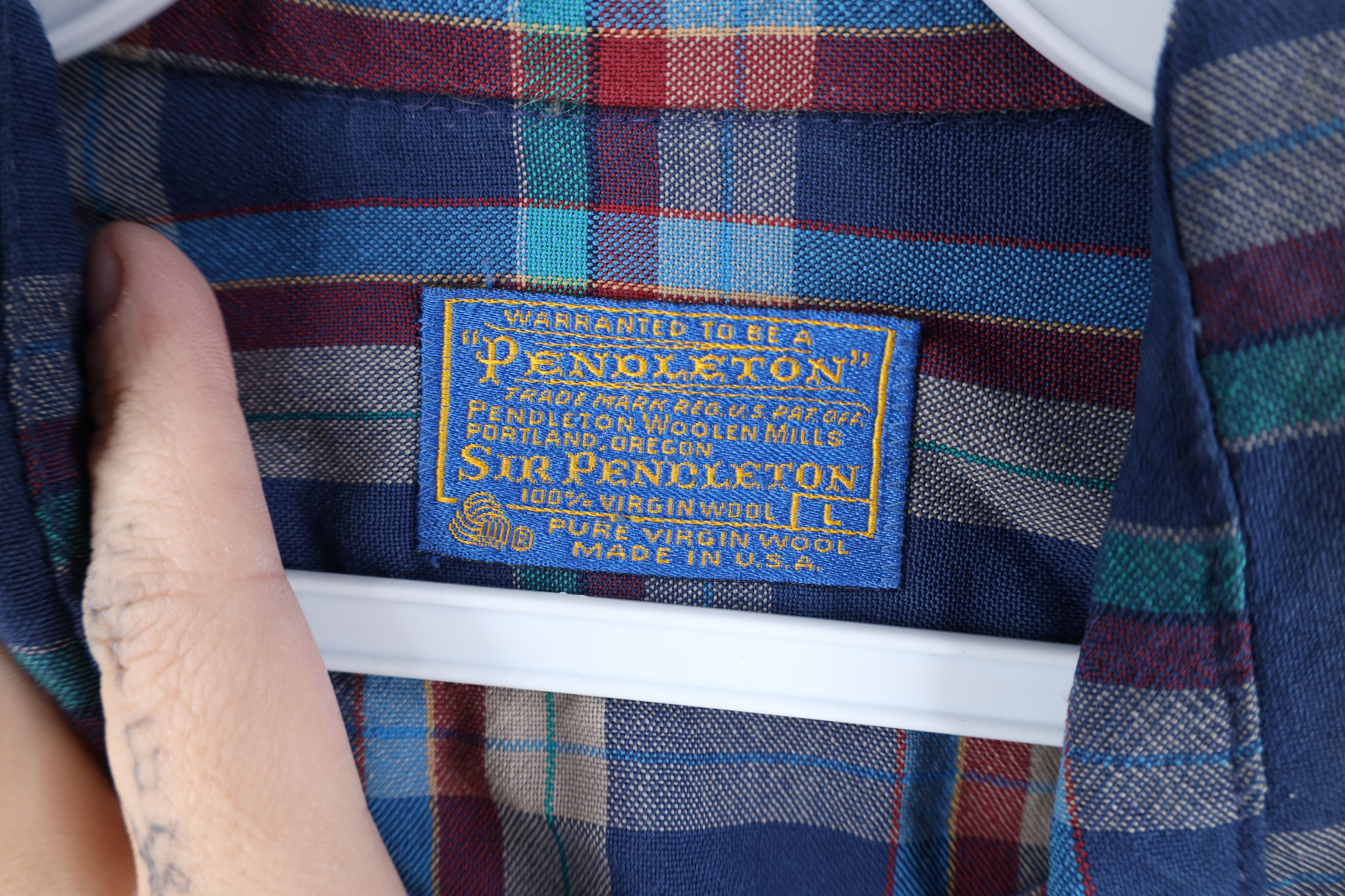 Pendleton Vintage 70s Pendleton Virgin Wool Knit Button Shirt USA Size US L / EU 52-54 / 3 - 9 Thumbnail
