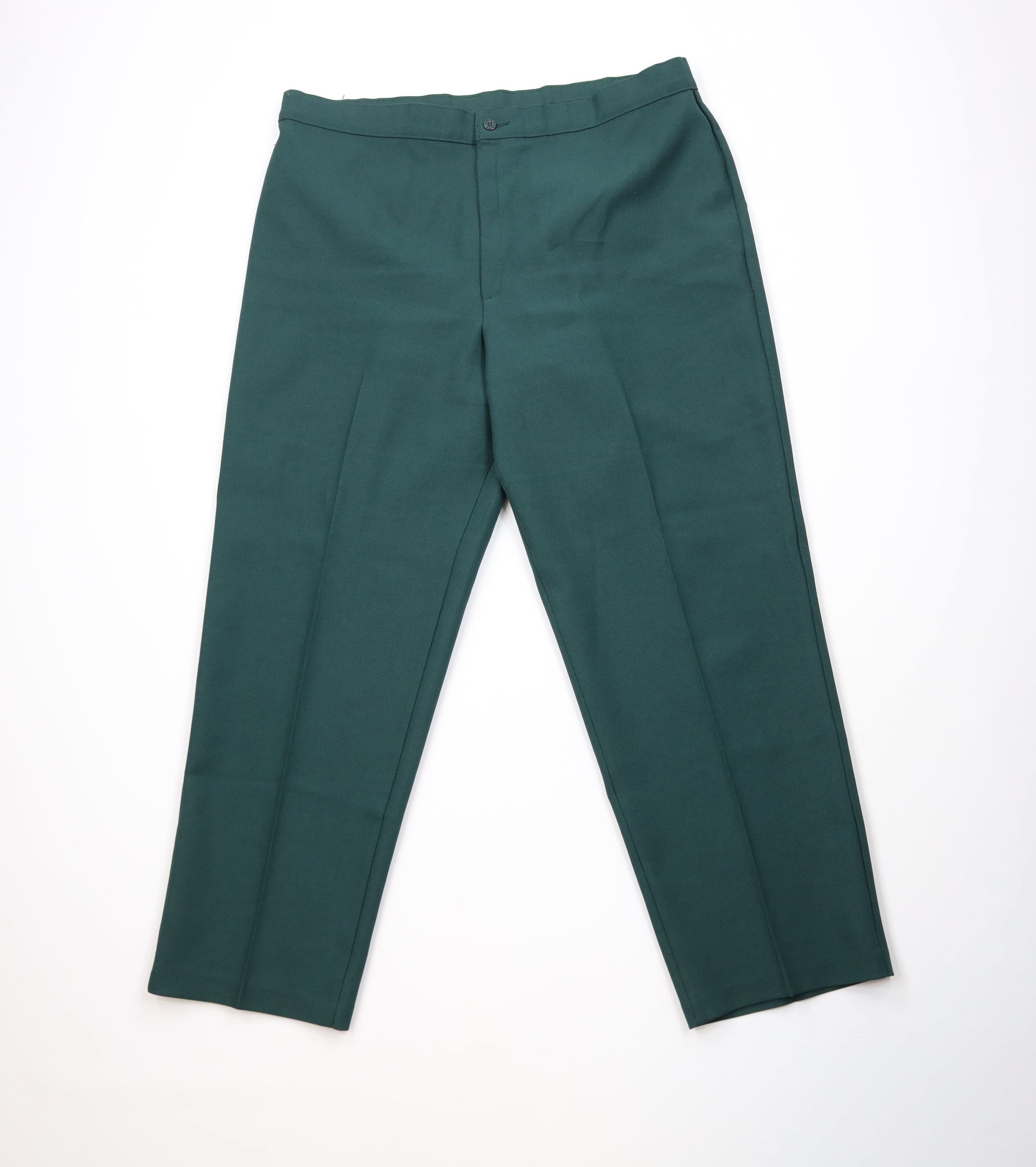 Levi's Vintage 70s 80s Levis Knit Wide Leg Chino Pants Green USA Size 40" / US 18 - 1 Thumbnail