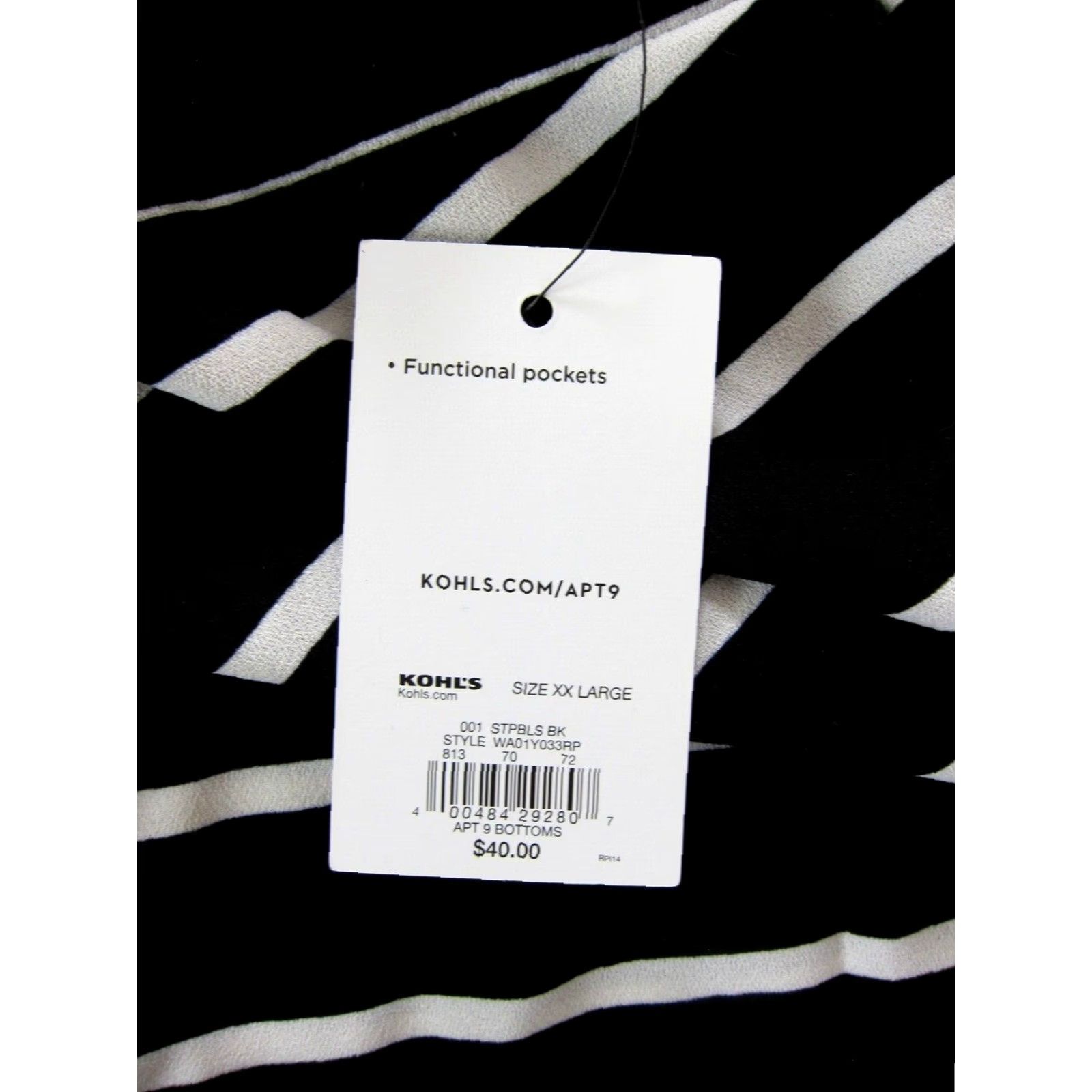 Apt. 9 NWT Apt. 9 Black White Stripe Short Sleeve V-Neck Tunic Dress XXL Shirt Dress Womens Size 40" / US 18 - 4 Thumbnail