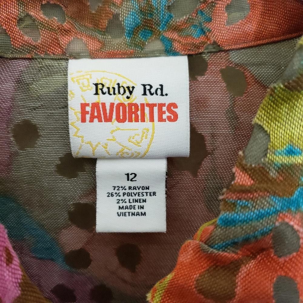 Designer CT186a Ruby Rd. Favorites Multi-color Shirt Size 12 Size XL / US 12-14 / IT 48-50 - 5 Thumbnail