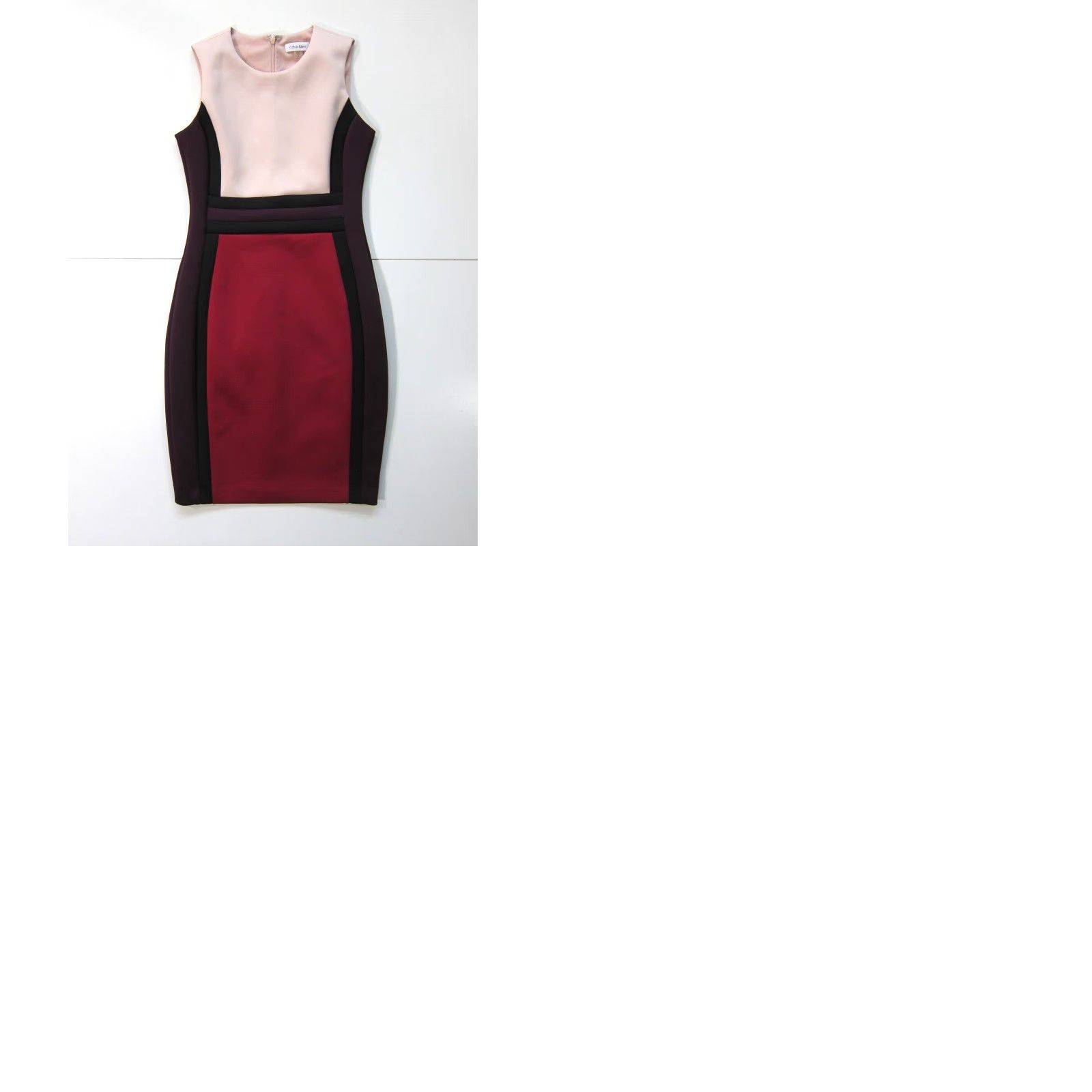 Calvin Klein Calvin Klein Dress Women Sleeveless Pink Black Stretch Fitted Pencil Straight Midi 4"} Size S / US 4 / IT 40 - 9 Thumbnail