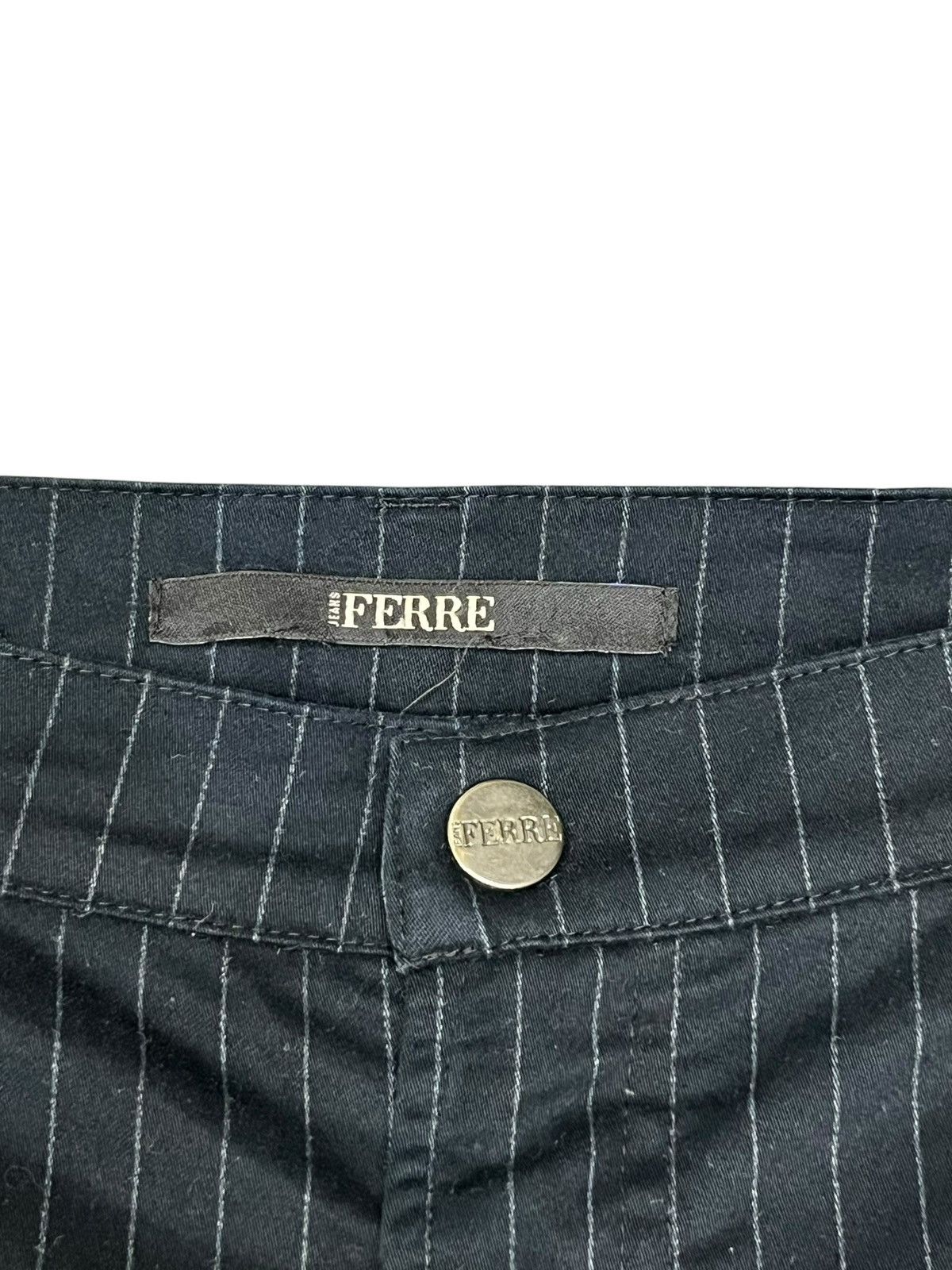 Ferre 🔥Vtg FERRE Avant Garde Pinstripe Slanted Lace Up Cargo Pants Size 26" / US 2 / IT 38 - 6 Thumbnail
