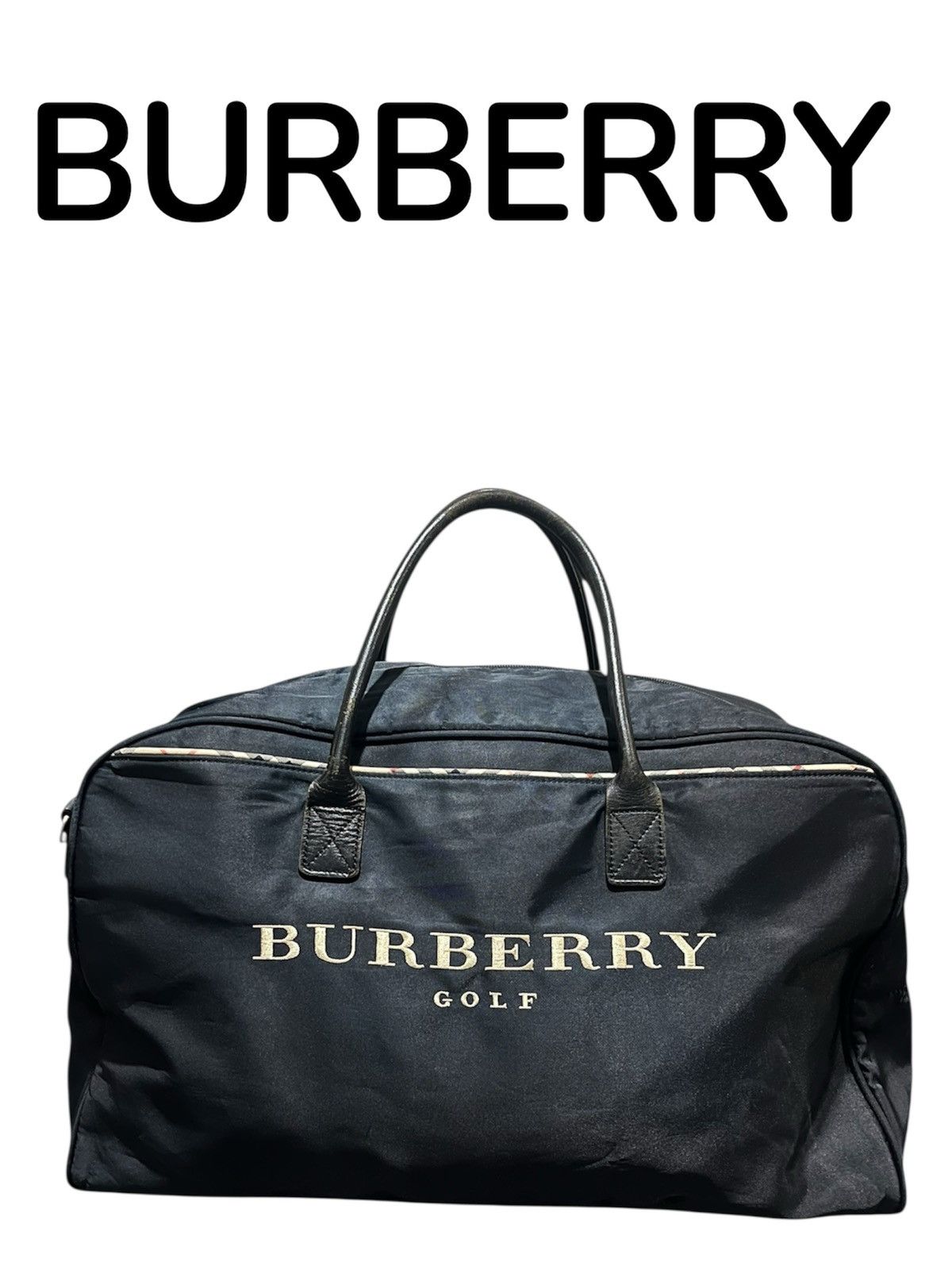 Burberry Authentic Burberry Golf Boston Bag Navy Logo Plate Size ONE SIZE - 1 Thumbnail