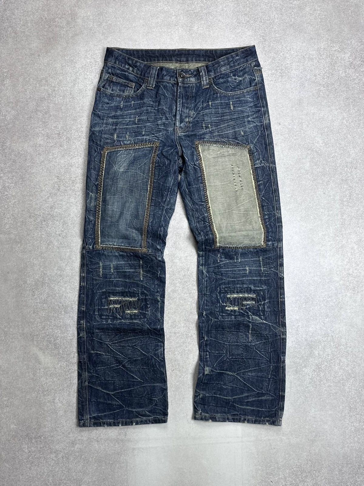 Japanese Brand Vintage Clockhouse Avantgarde Baggy Grunge Patchwork Jeans Size US 32 / EU 48 - 1 Thumbnail