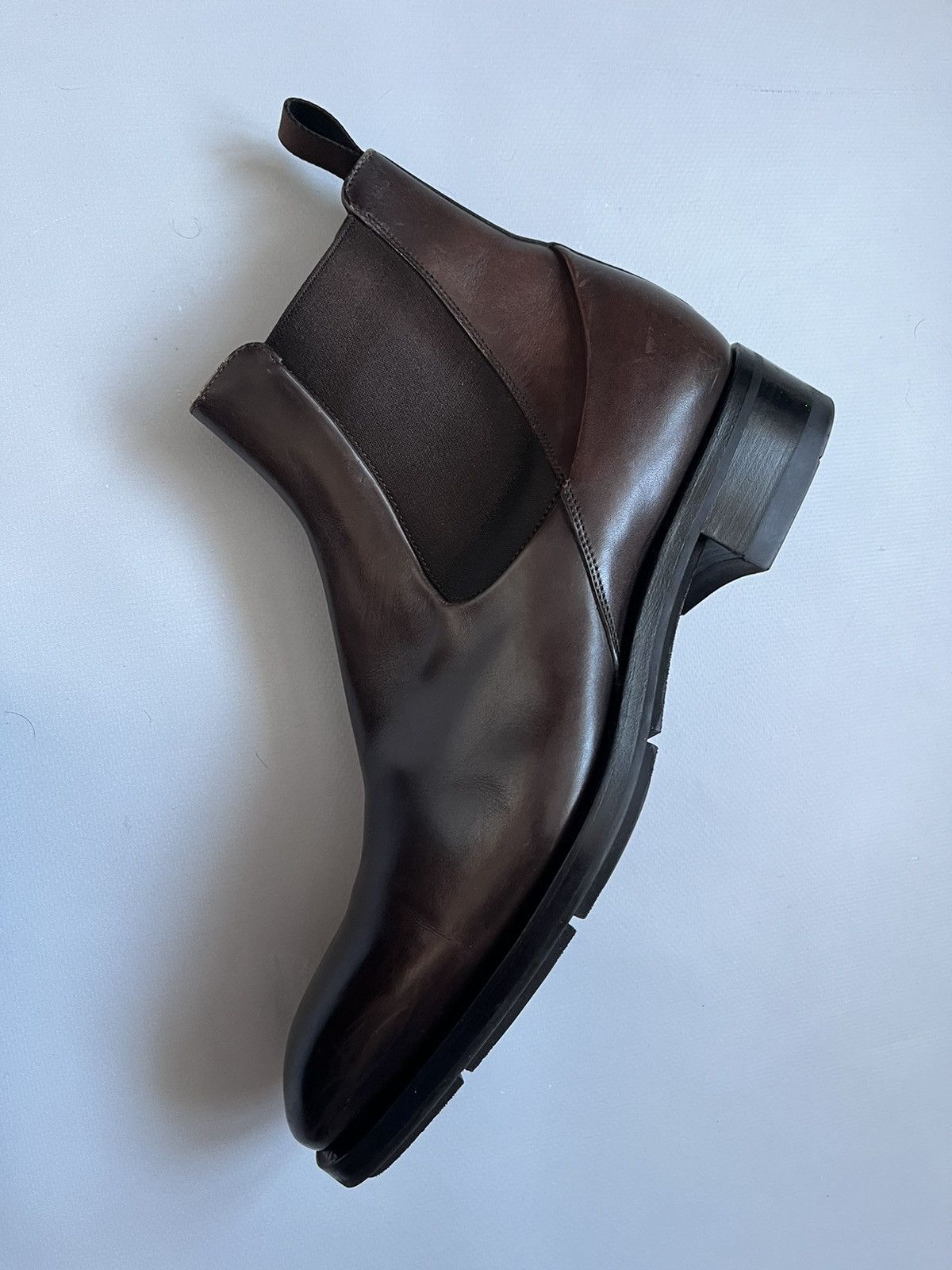 Santoni Santoni Men Brown Leather Chelsea Boots Size US 10.5 / EU 43-44 - 4 Thumbnail