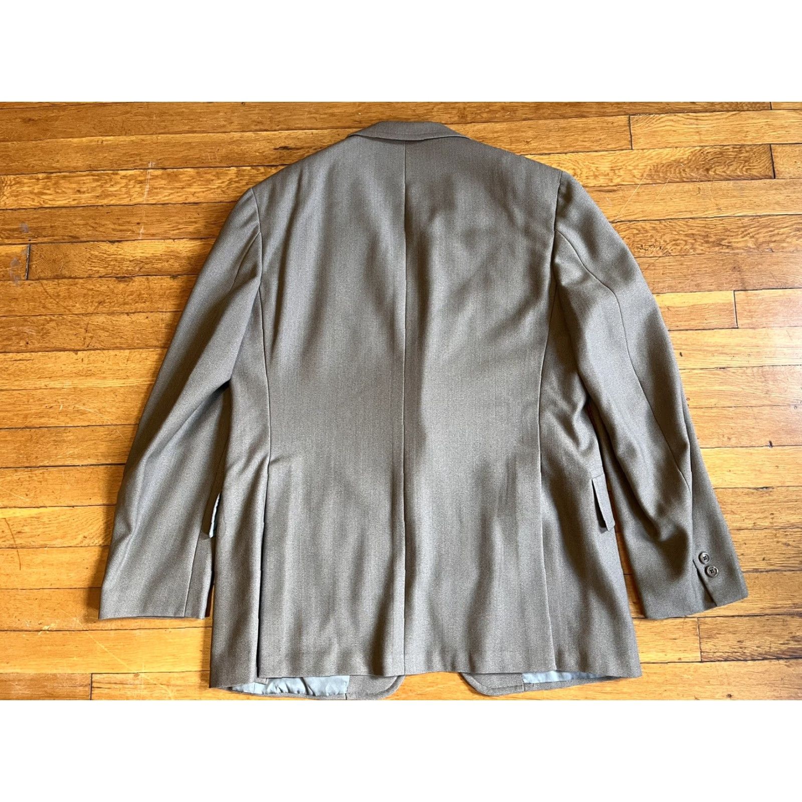 Hart Schaffner Marx VINTAGE Hart Schaffner & Marx Suits 3 Piece Beige Men’s 44L 36W Wool Solid Notch Lapel Two-Button Long Coat? Size 44R - 7 Thumbnail