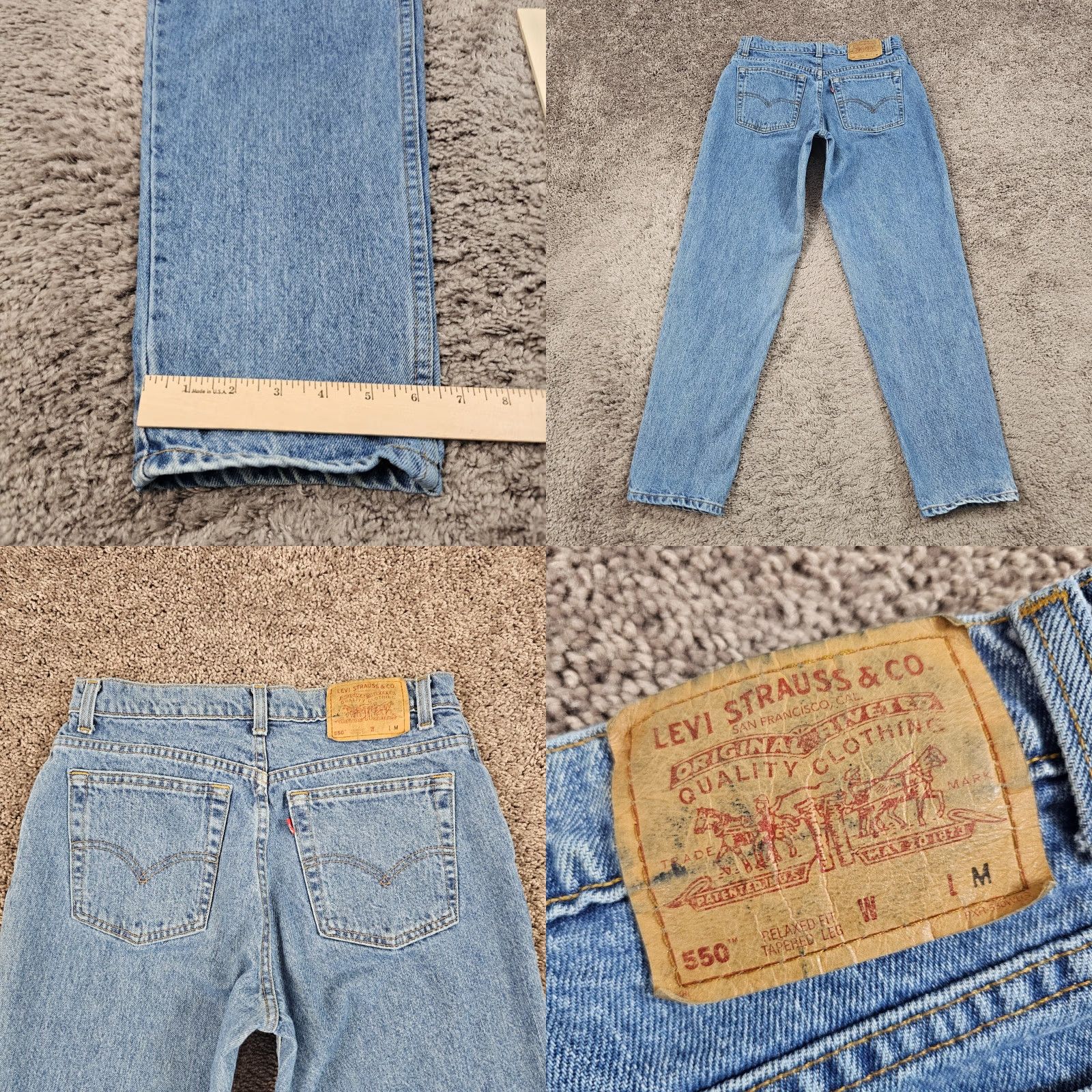 Levi's VINTAGE Levi's 550 Jeans Womens Tapered Relaxed Fit 13 Denim Cotton Blue 30x30 90s Size 30" / US 8 / IT 44 - 8 Thumbnail