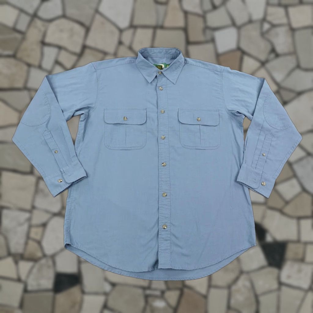 Vintage Cabelas Shirt Mens Medium Blue Padded Elbows Hunting Button Up Camping Outdoors Size US M / EU 48-50 / 2 - 1 Thumbnail