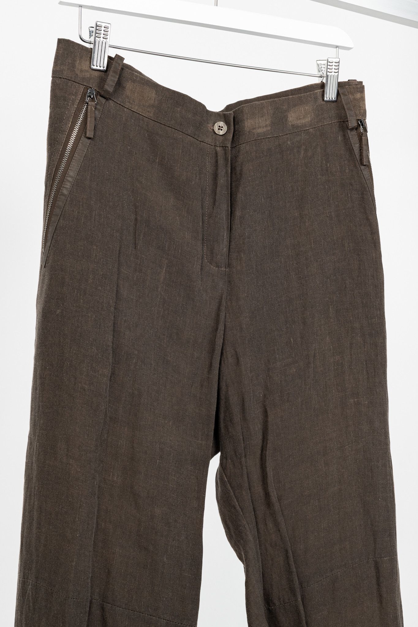 Annette Gortz Annette Gortz SS/16 Posh Brown Linen Cropped Pants Size 41" - 3 Thumbnail