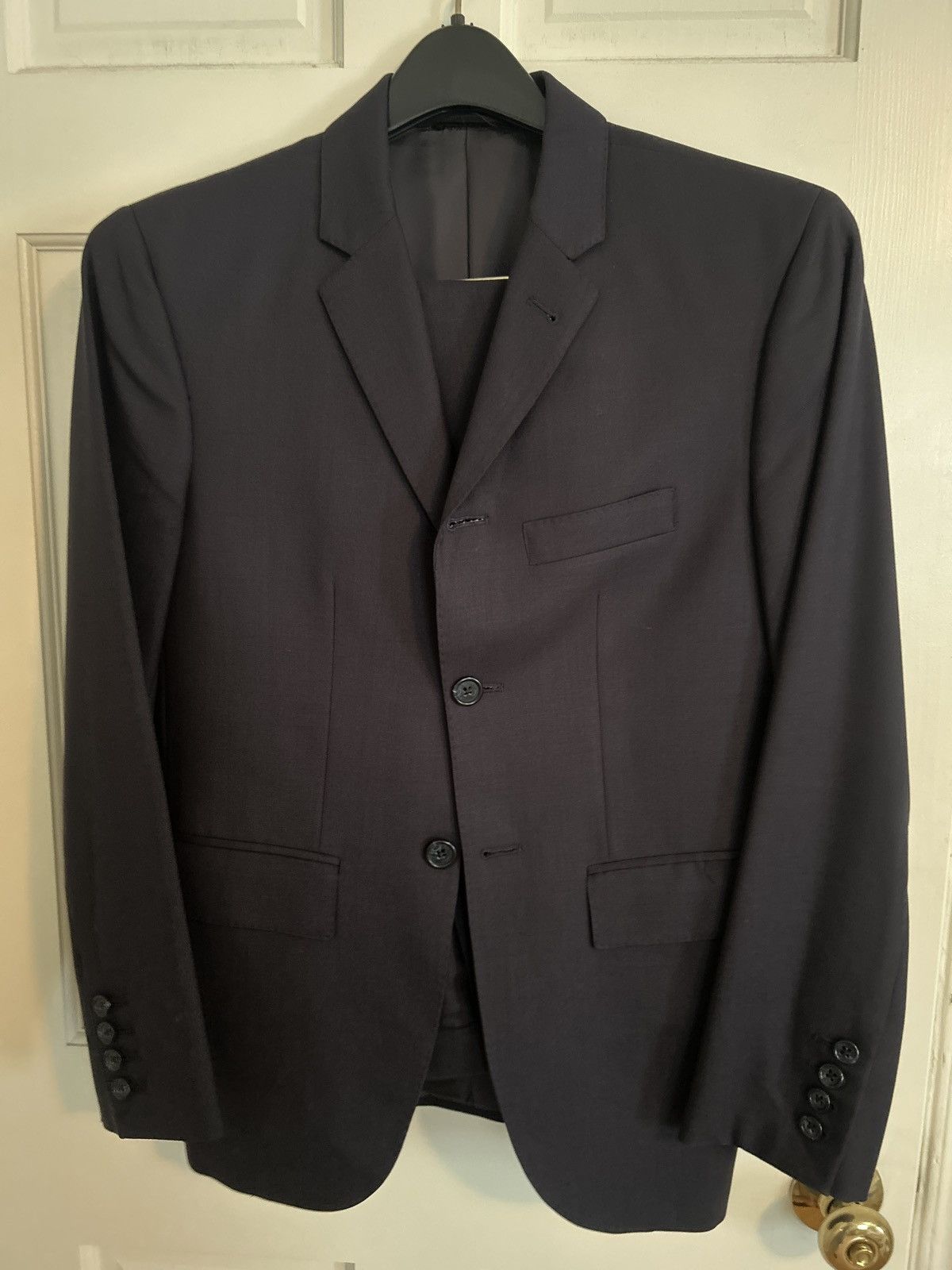 Club Monaco Made in USA 3 Roll 2 Navy Wool Suit Size 36R - 1 Thumbnail