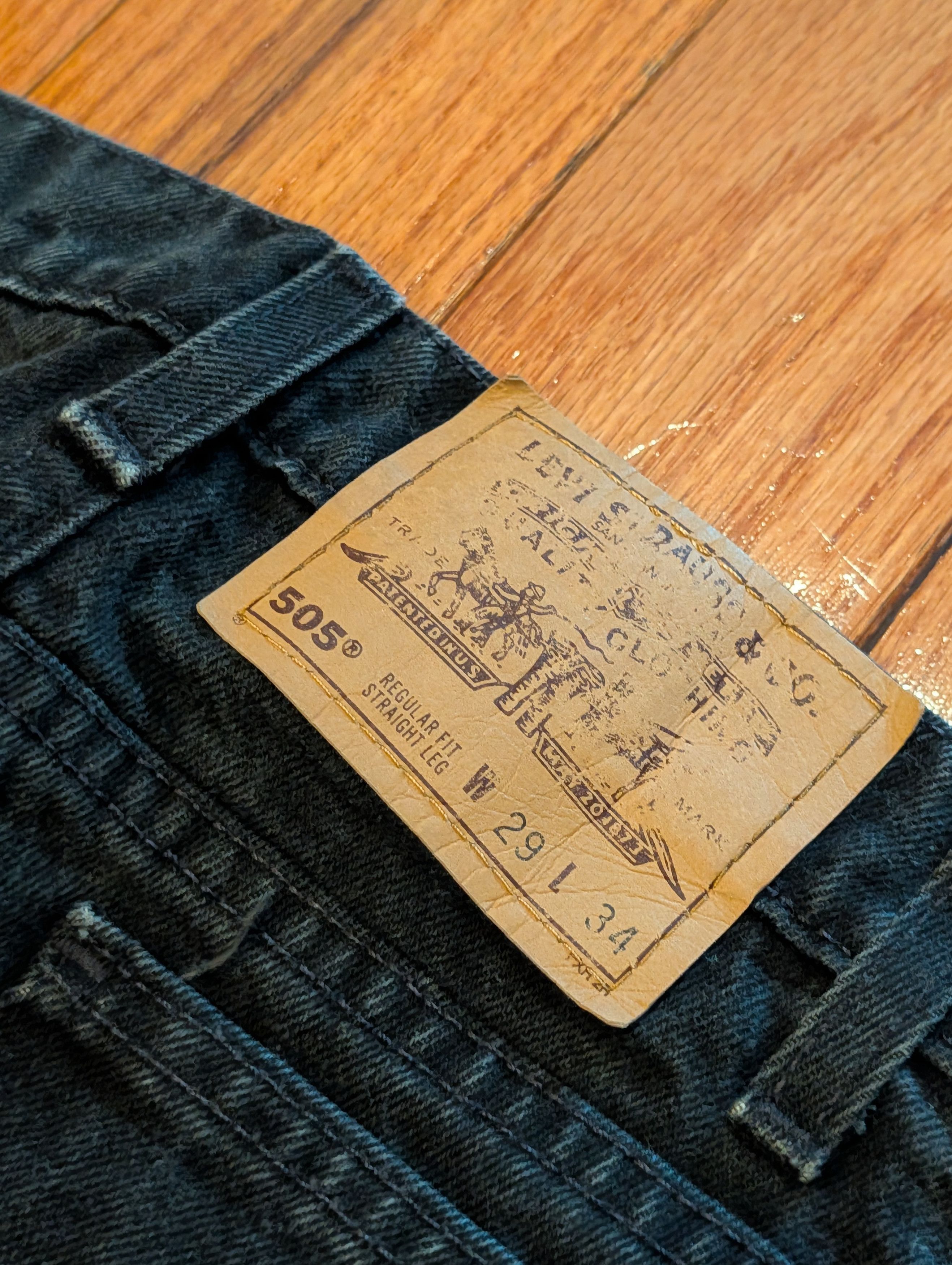 Levi's Vintage 90s Levis 505 Orange Regular Straight Jeans 29x34 Size US 29 - 2 Thumbnail