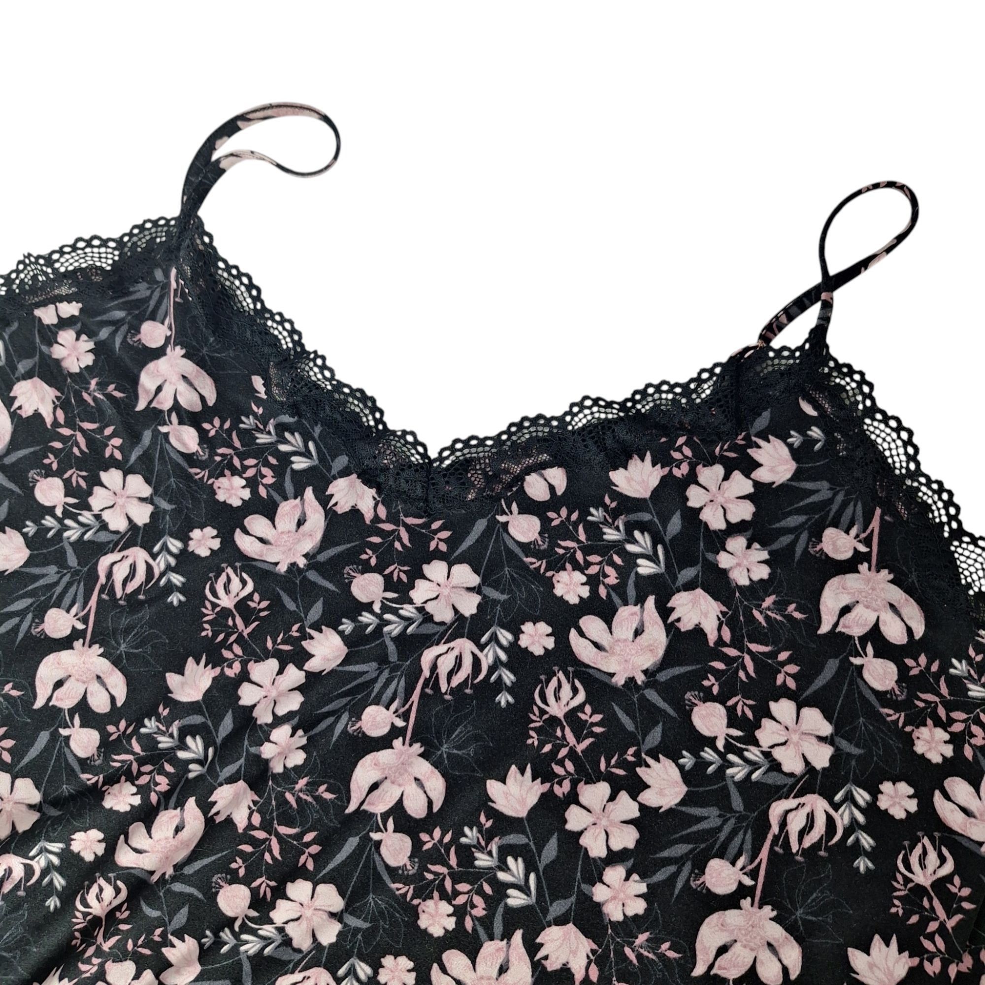 Other Thalia Sodi Black Pink Floral Lace Trim Chemise Nightgown 2X Size XXL / US 16-18 / IT 52-54 - 1 Thumbnail