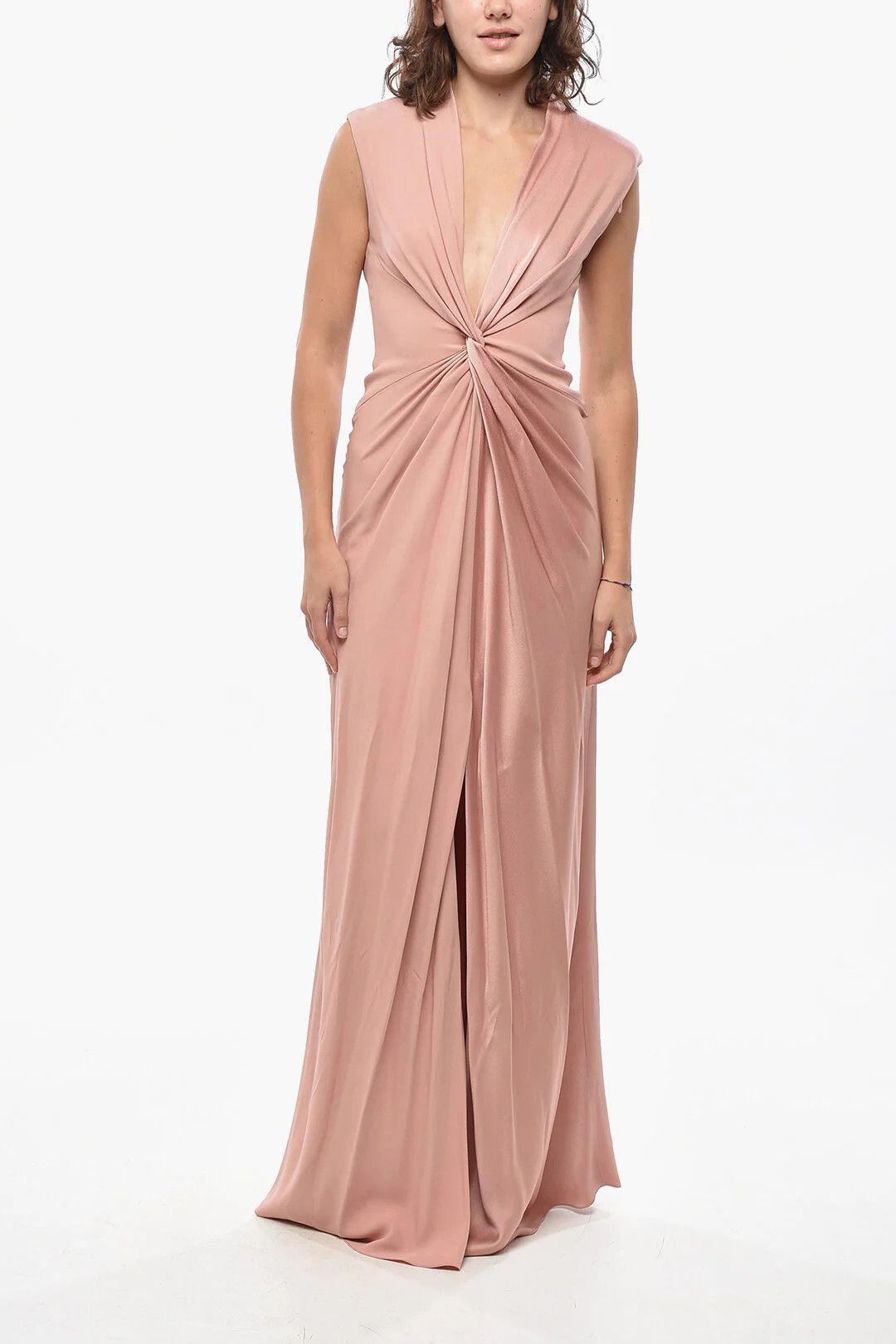 Max Mara og1mm0426 Satin Dress in Pink Size XS / US 0-2 / IT 36-38 - 1 Thumbnail