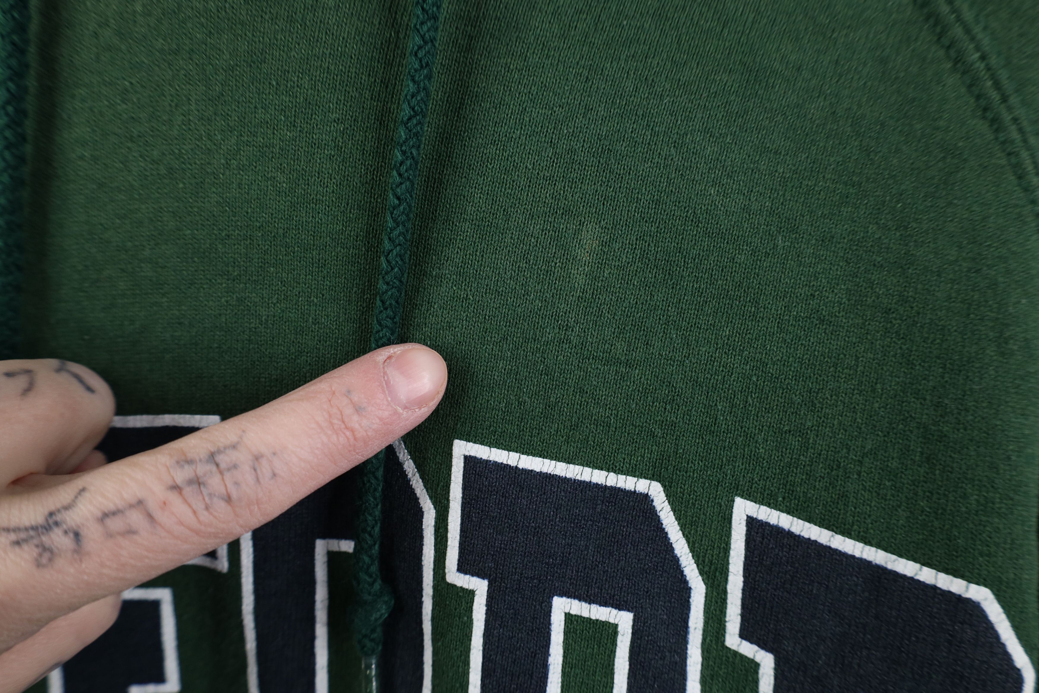 Vintage Vintage 90s Spell Oxford University Hoodie Sweatshirt Green Size US XL / EU 56 / 4 - 4 Thumbnail