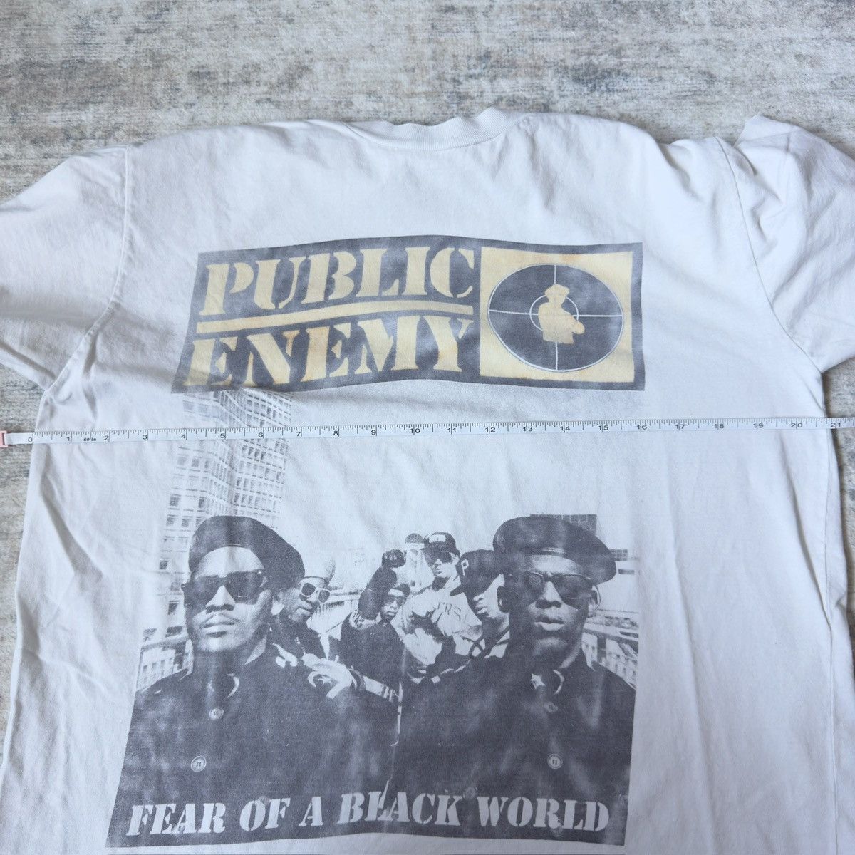 Vintage Vintage 90s Public Enemy Fear Of A Black World Rap Tee Size US XL / EU 56 / 4 - 5 Thumbnail