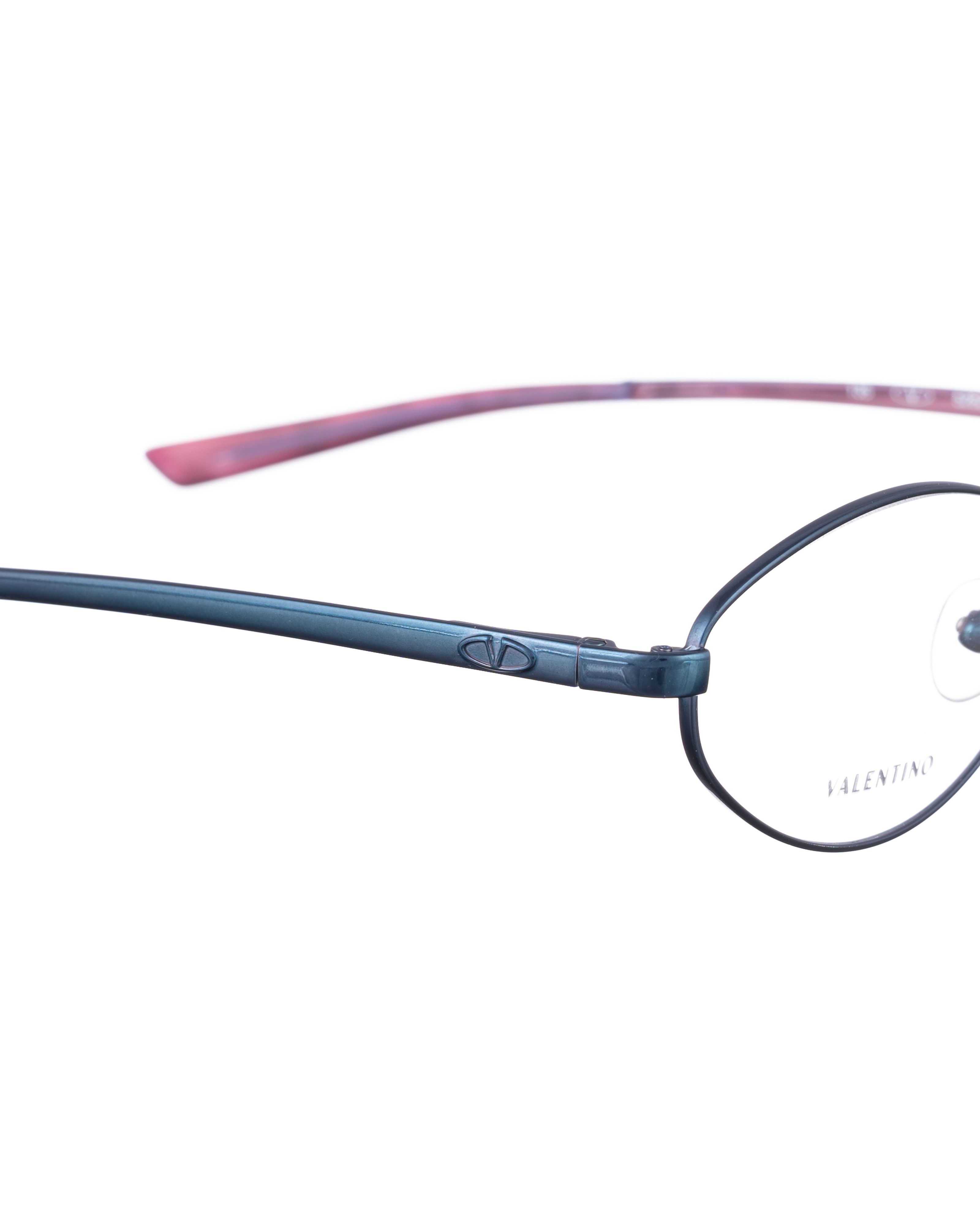 Valentino Valentino 00s Beetle Purple Blue Metallic Glasses Size ONE SIZE - 3 Thumbnail