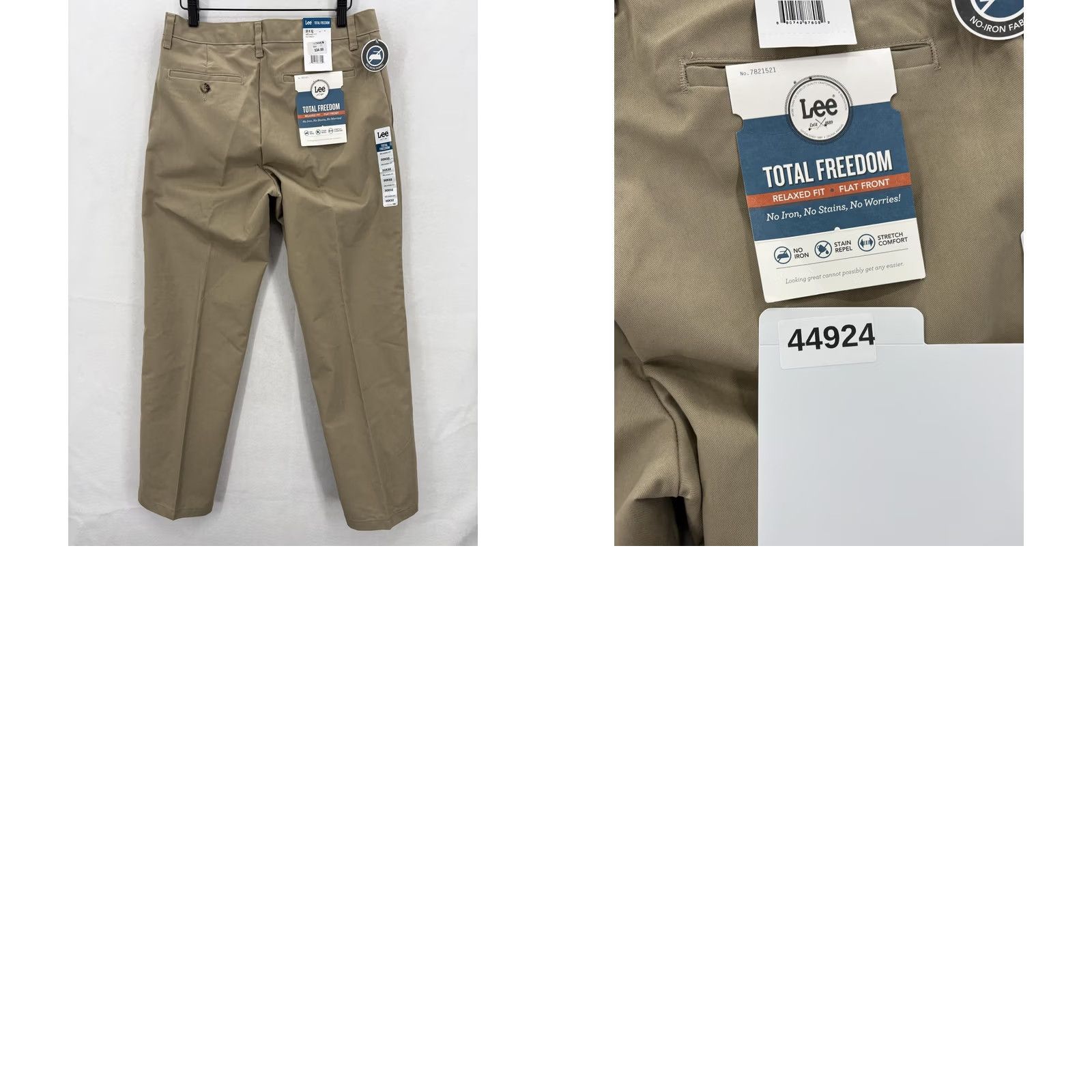 Lee Lee Total Freedom Pants Mens 30x32 Khaki Relaxed Flat Front No Iron Stretch Pockets Wrinkle Resistant Workwear Casual Shirt Dress Pants Size US 30 / EU 46 - 10 Thumbnail