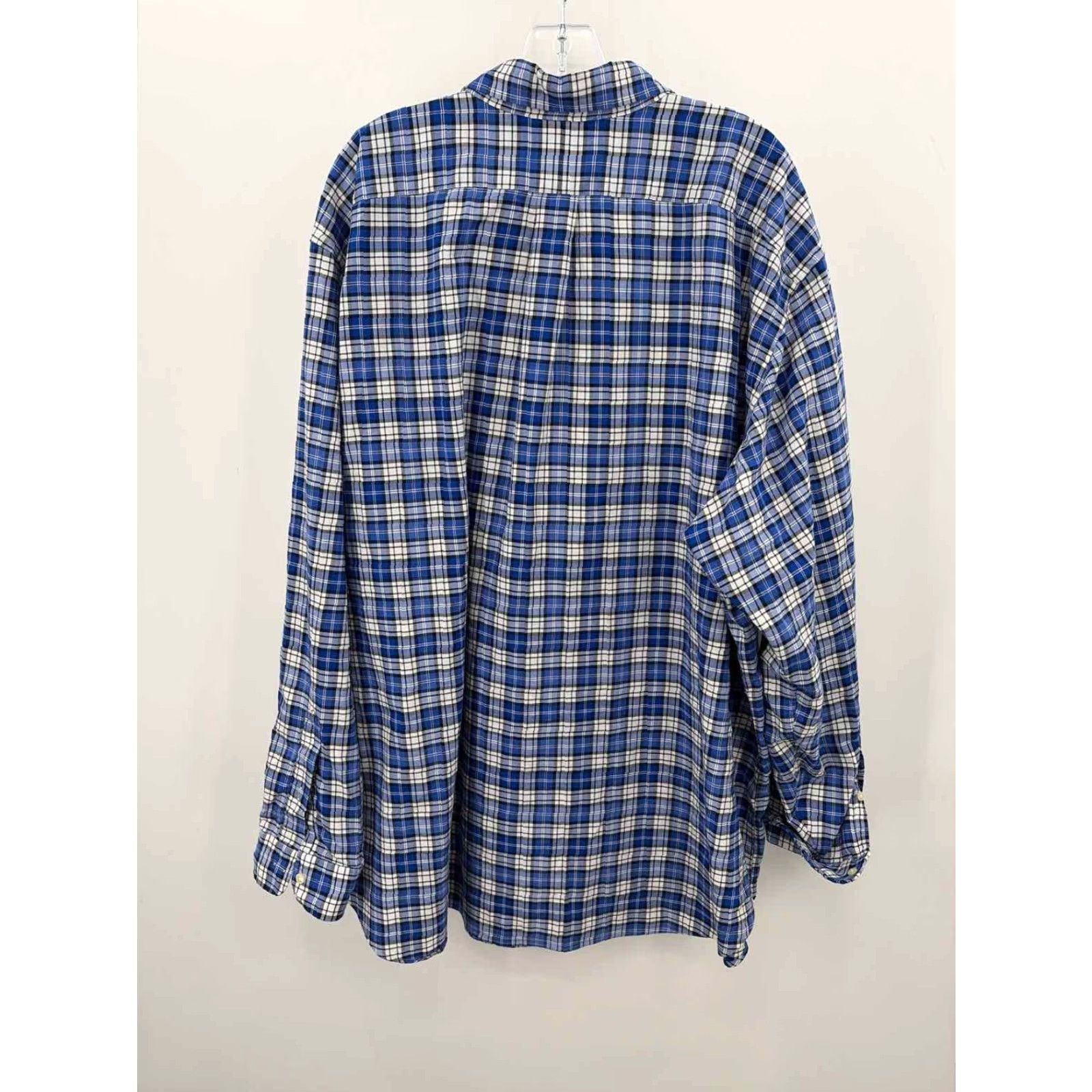 VINTAGE Ralph Lauren Blue Label Blue Plaid 3XB Men's Button Down Shirt