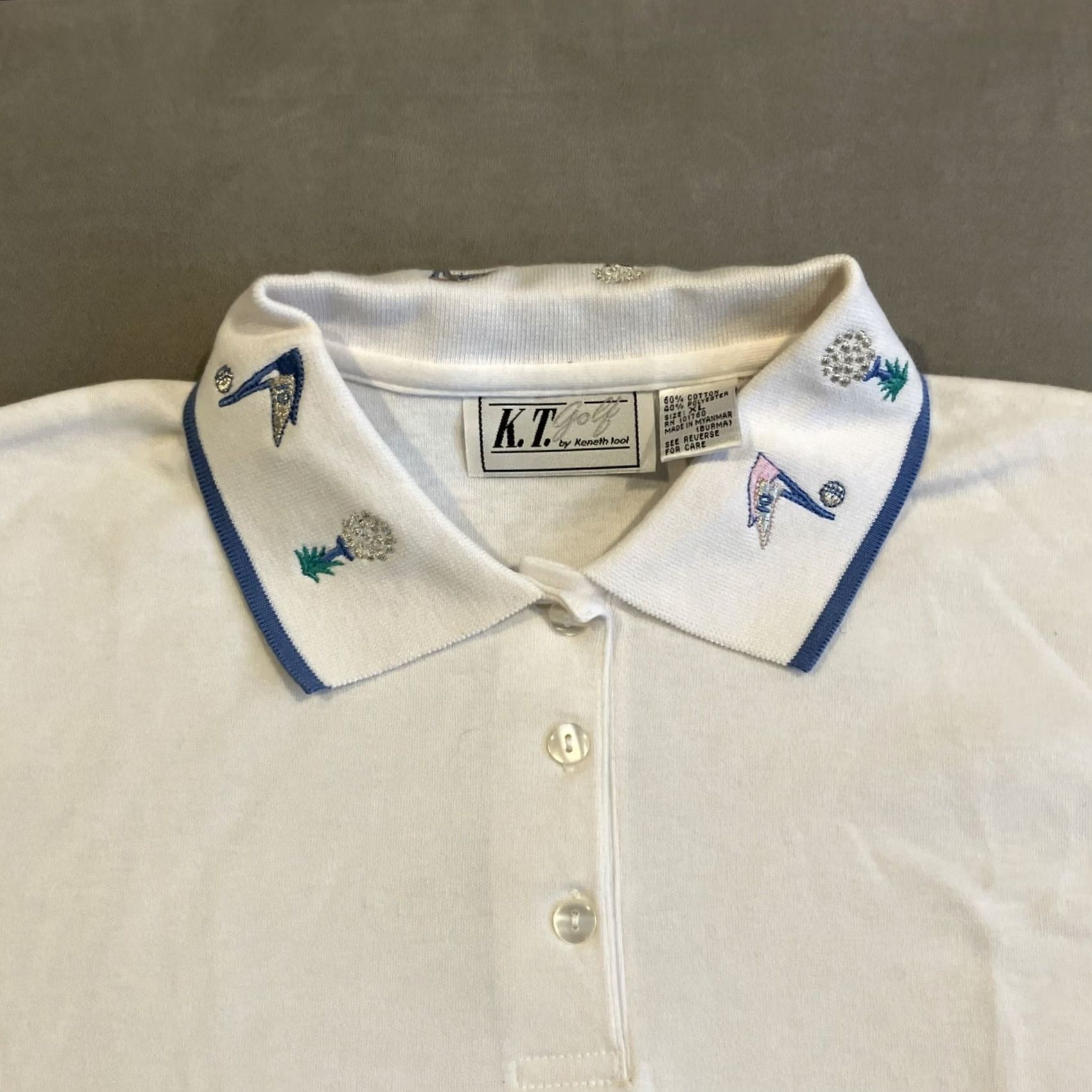 Vintage VINTAGE Kenneth Tool Embroidered Golf Polo Women XL White Polo Apparel Ladies XL Size XL / US 12-14 / IT 48-50 - 2 Thumbnail