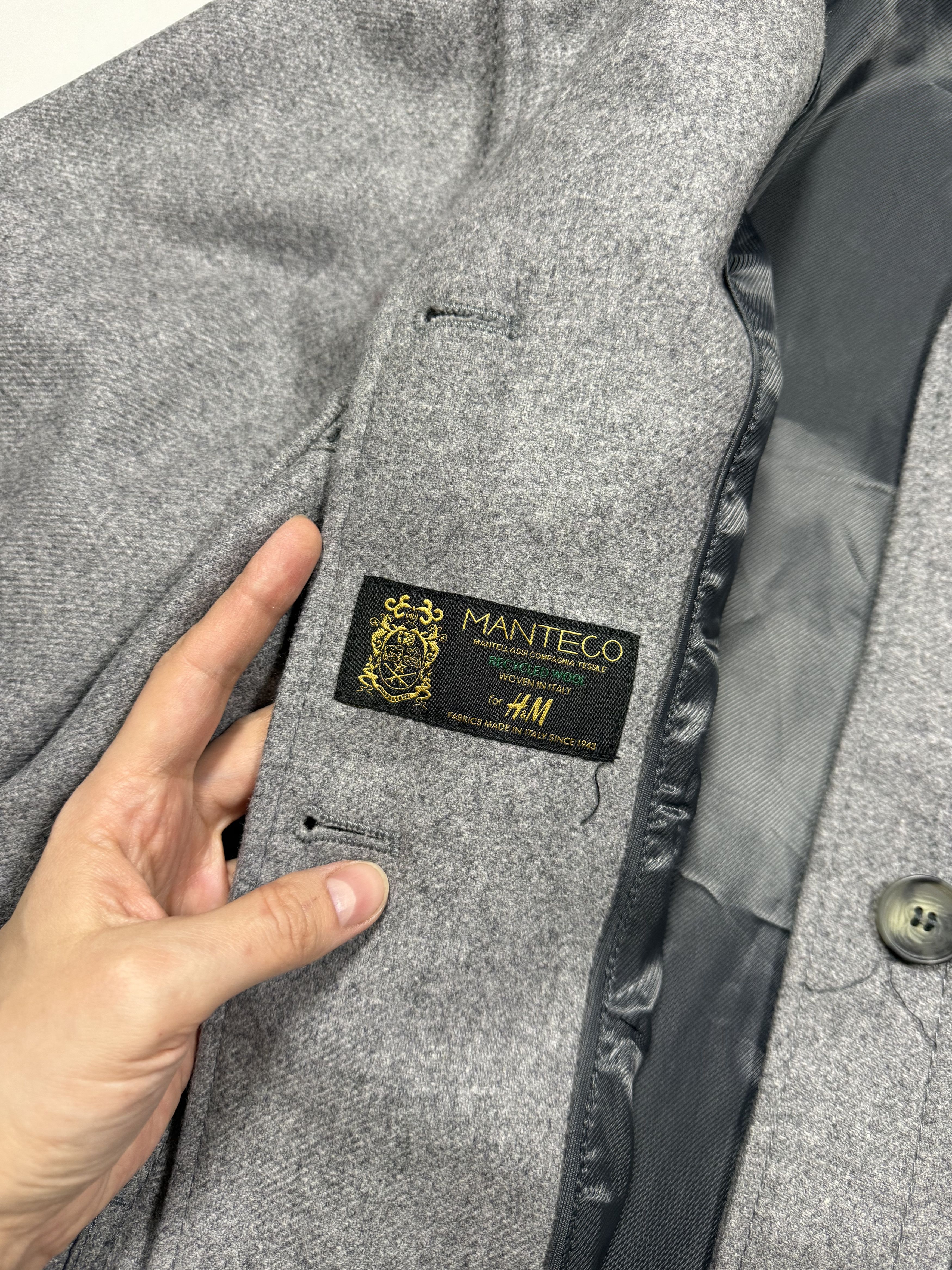 H&M H&m Х Manteco Wool Overshirt Gray (M) Size M / US 6-8 / IT 42-44 - 7 Thumbnail