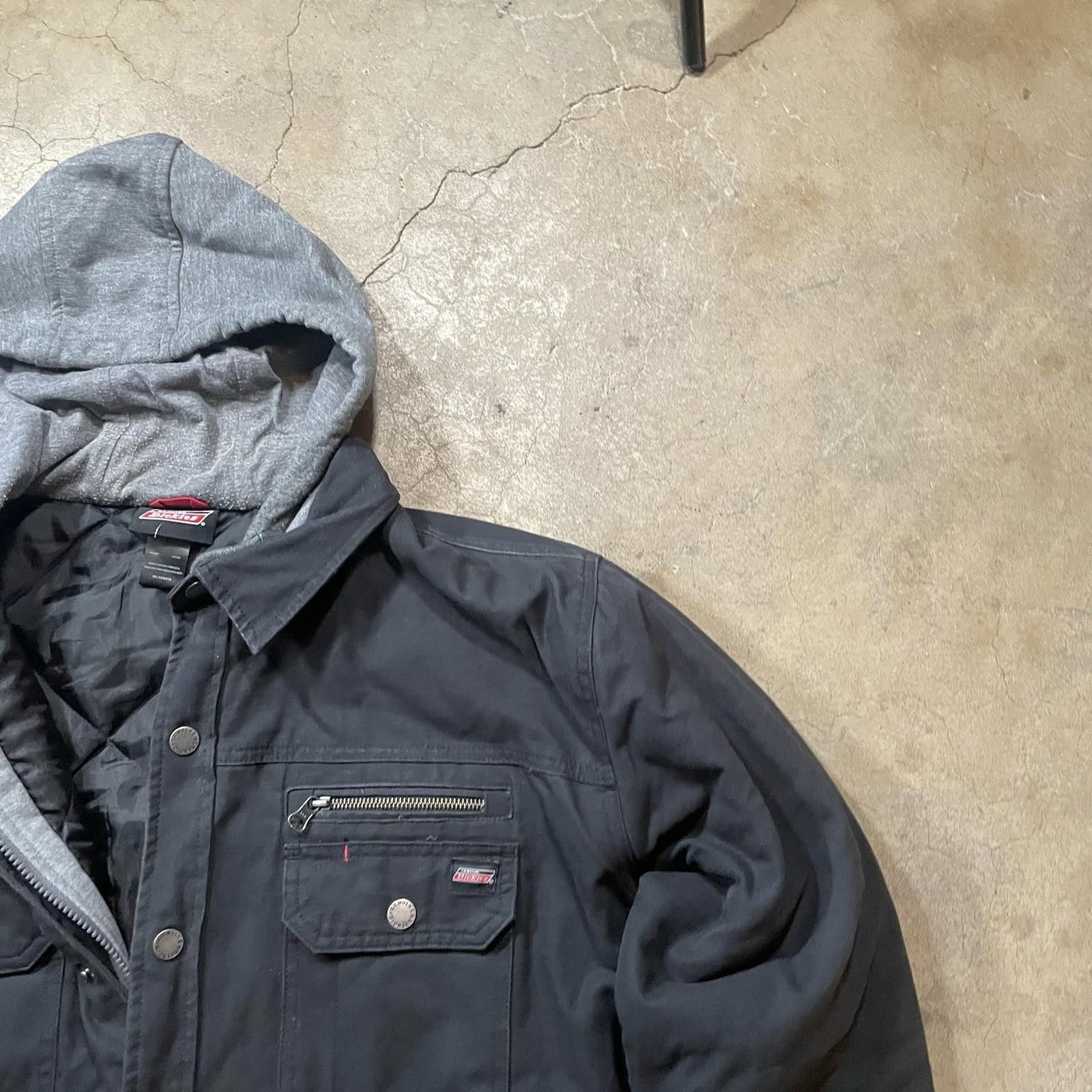 Dickies Dickies Black Workwear Canvas Button Zip Up Jacket Men's 2XL Size US XXL / EU 58 / 5 - 2 Thumbnail