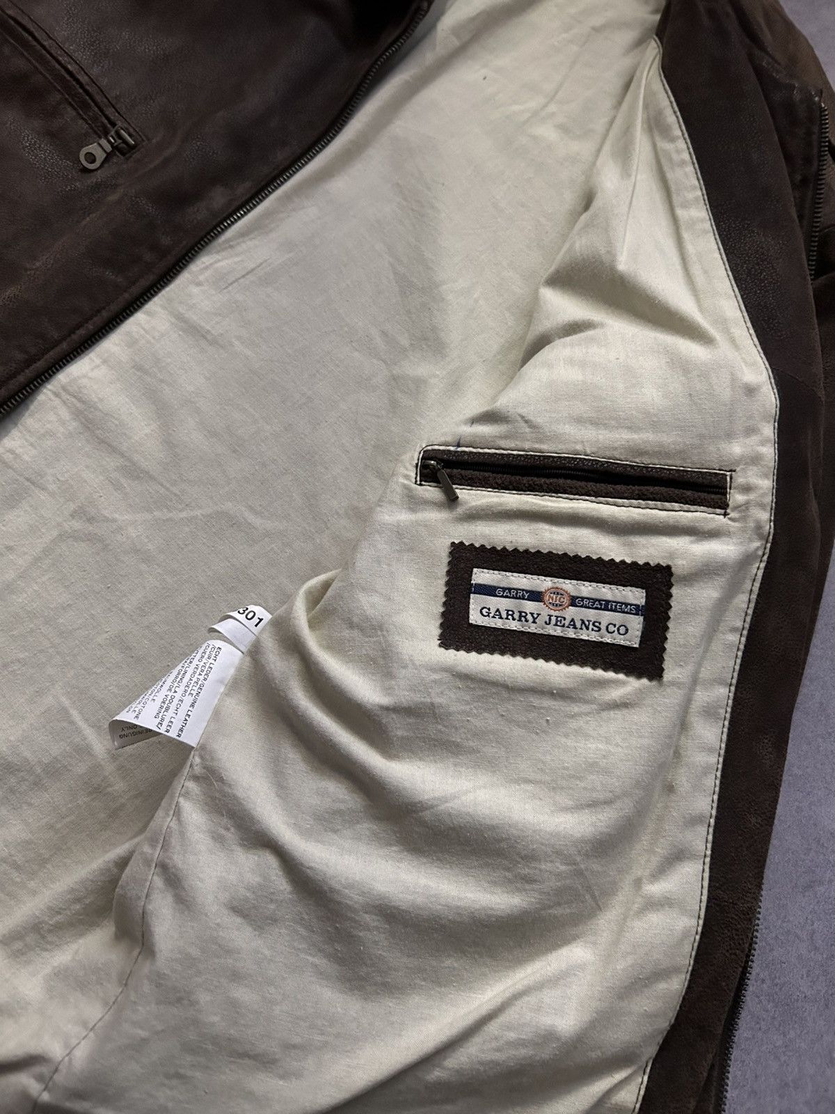 Genuine Leather × Vintage Vintage Garry Jeans Co. cow leather brown jacket mens Size US M / EU 48-50 / 2 - 4 Thumbnail
