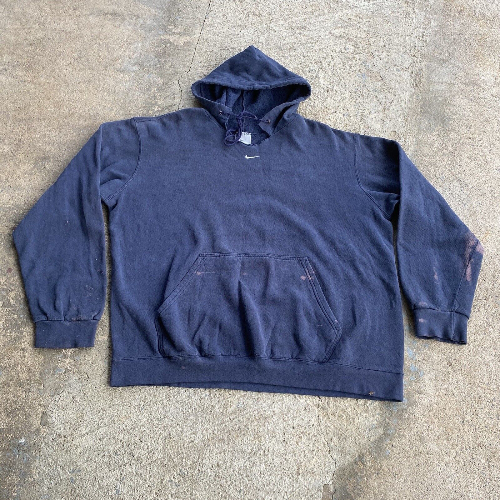 Nike Vtg Y2K NIKE Center Swoosh Check Hoodie Faded Distressed Size US XL / EU 56 / 4 - 2 Thumbnail