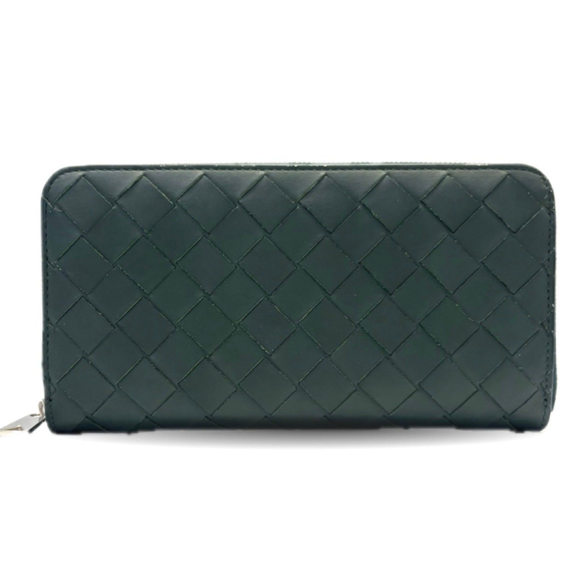 Bottega Veneta Bottega Veneta Intrecciato Round Long Wallet Khaki Green 593217 Size ONE SIZE - 1 Thumbnail