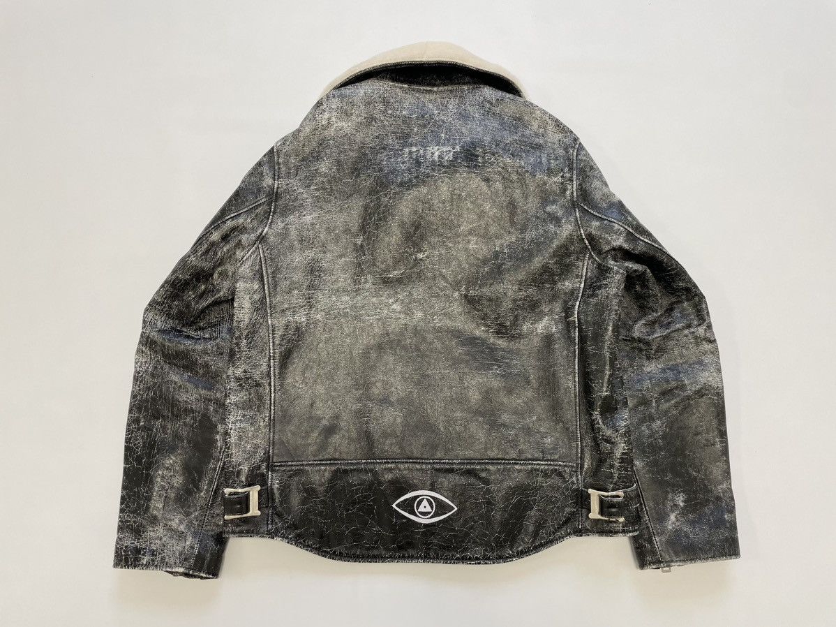 Undercover Shearling Collar Cracked Leather Jacket Size US M / EU 48-50 / 2 - 14 Thumbnail