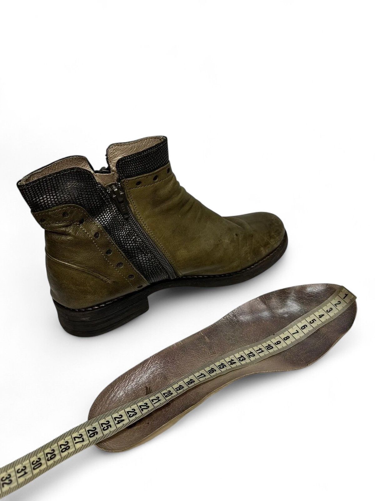 A.S.98 Vintage Casta Green Leather Boots Rare Y2K Style Size US 9 / IT 39 - 14 Thumbnail