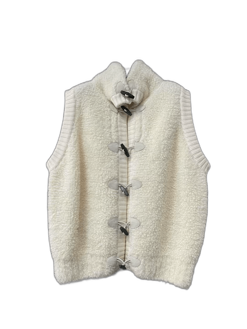 Dior Shearling Vest with Horn Buckles
