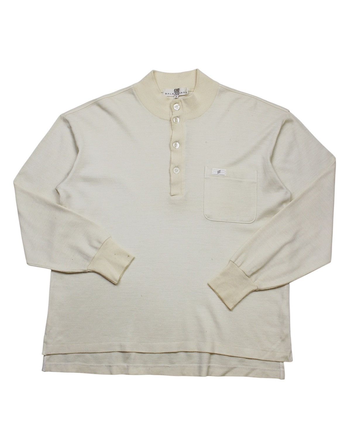 1990S BALENCIAGA SPORTS WOOL HENLEY SHIRT