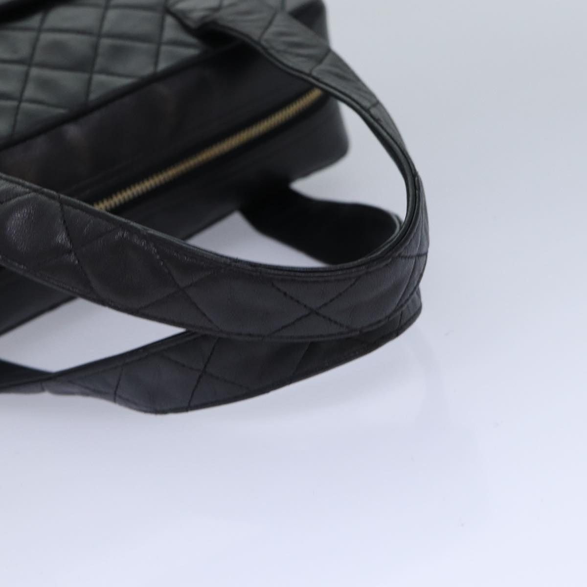 Chanel CHANEL Matelasse Coco Mark Hand Bag Lamb Skin Black Gold CC Size ONE SIZE - 7 Thumbnail