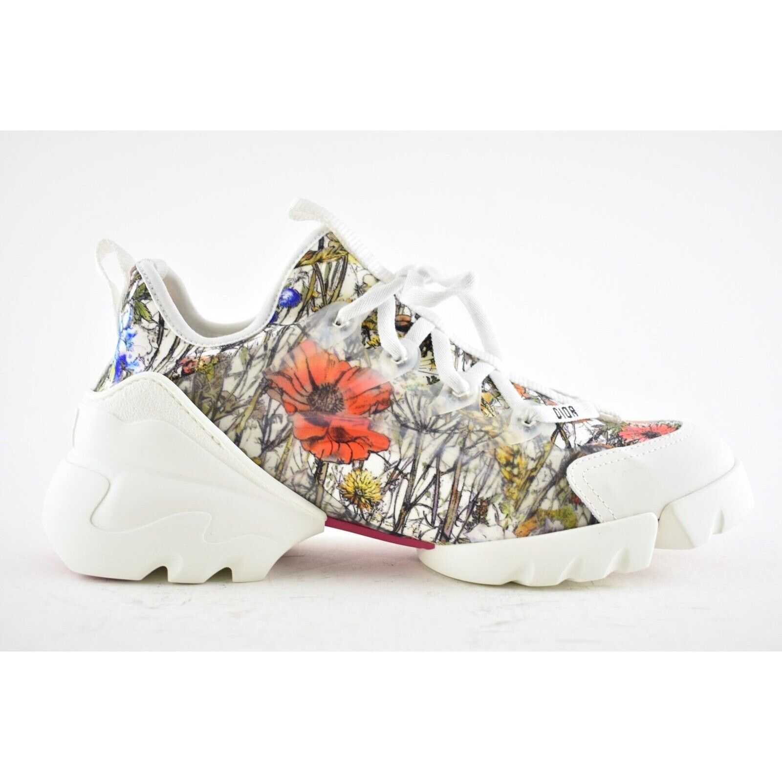 Dior D Connect Mille Fleurs Lace Up Flat Trainer Sneaker 39.5 Size US 9.5 / IT 39.5 - 3 Thumbnail