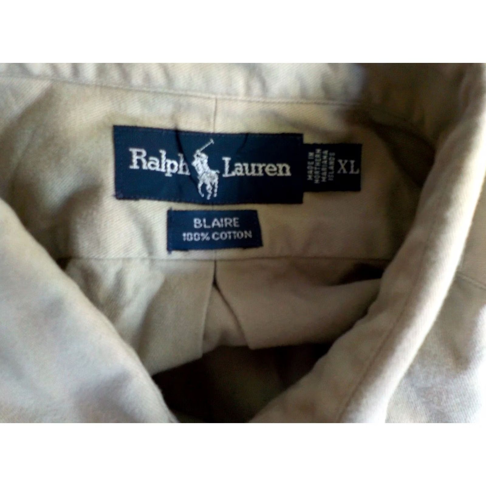 Ralph Lauren RALPH LAUREN Blaire Shirt Button Down LS Tan 100% Cotton SZ XL Men Size US XL / EU 56 / 4 - 4 Thumbnail